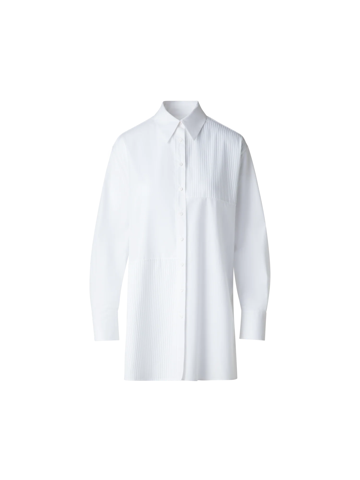 Oversized Shirt in Pleated Cotton Voile