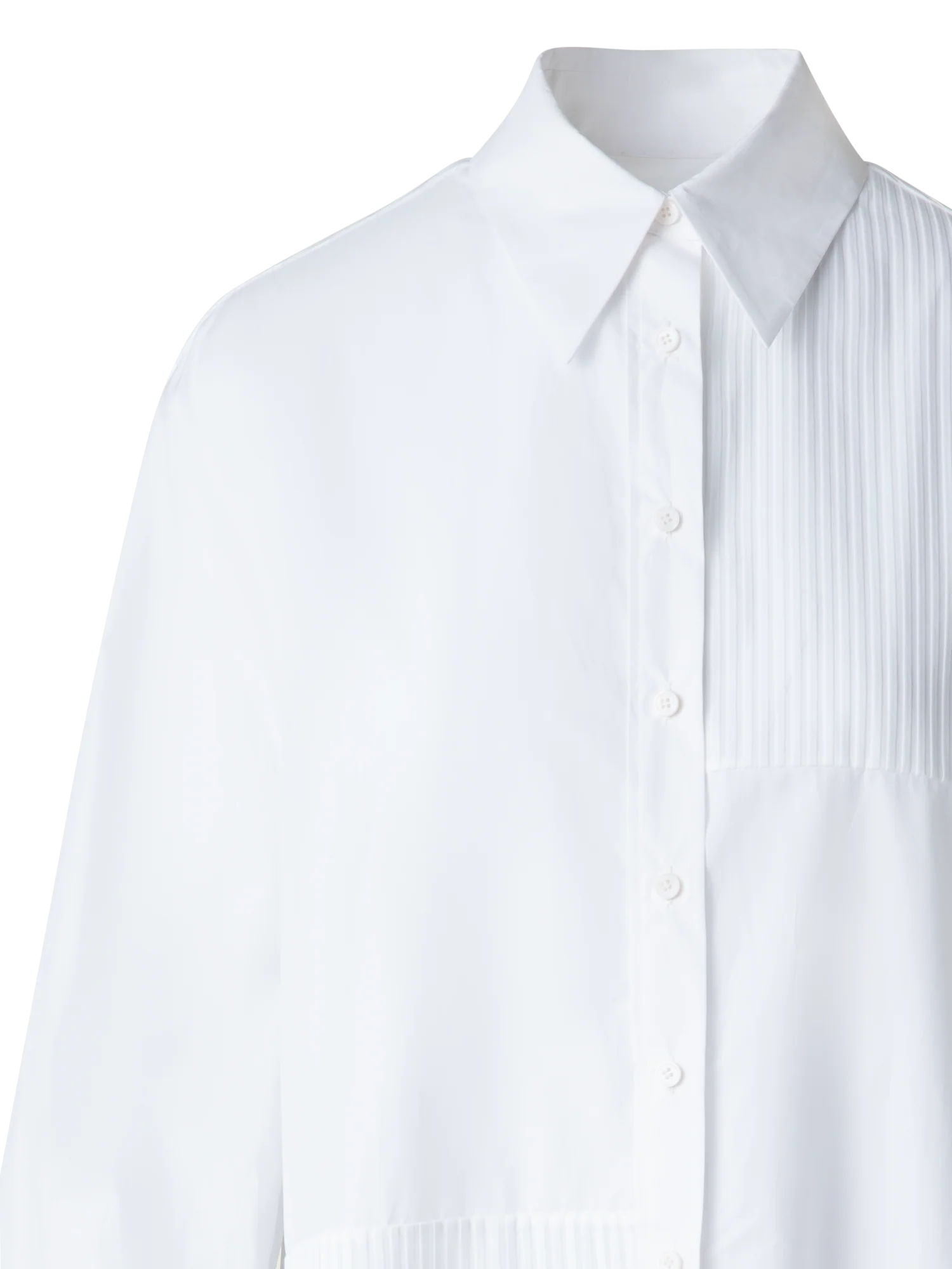 Oversized Shirt in Pleated Cotton Voile - Image 5