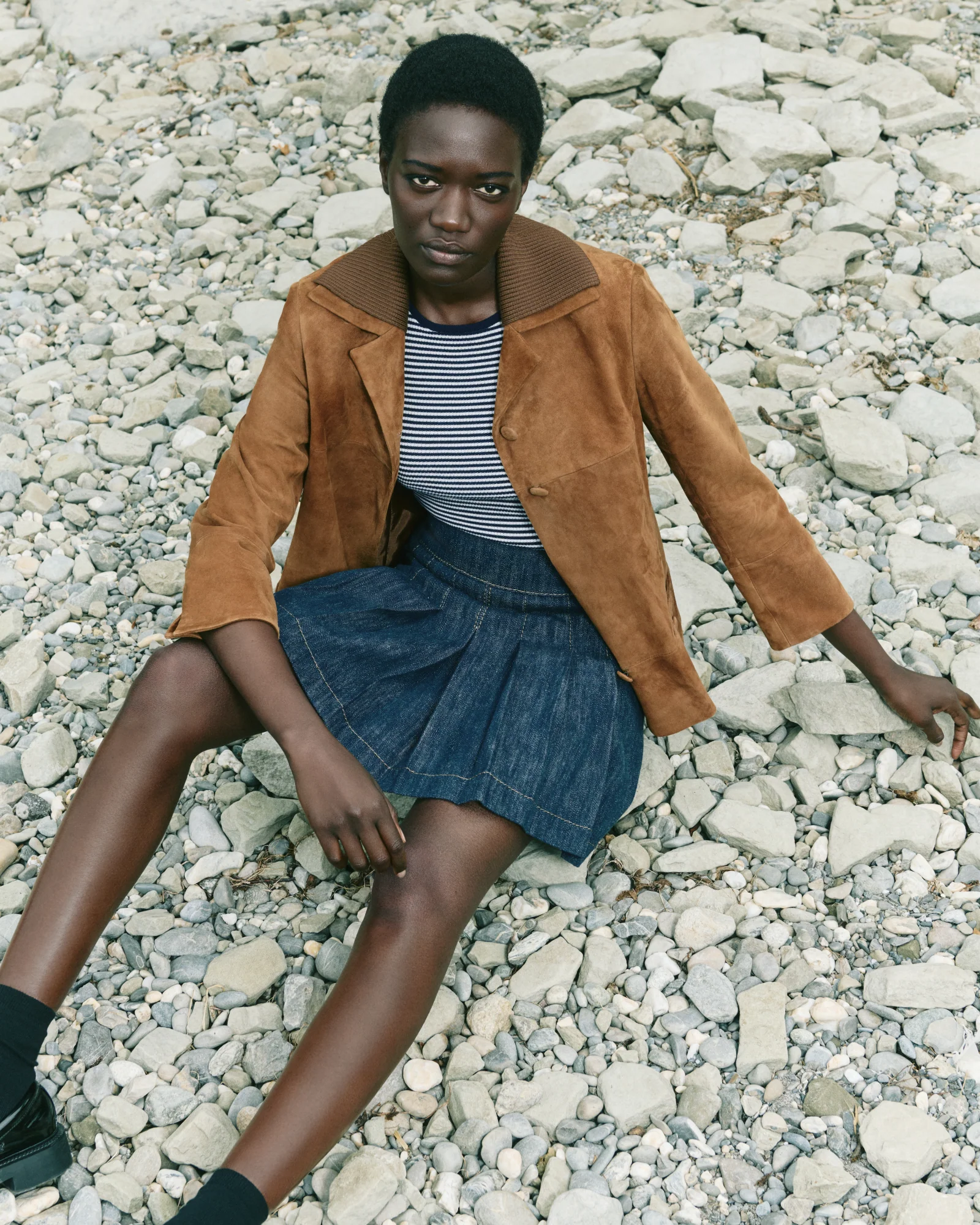 Pleated Denim Mini Skirt - Image 5