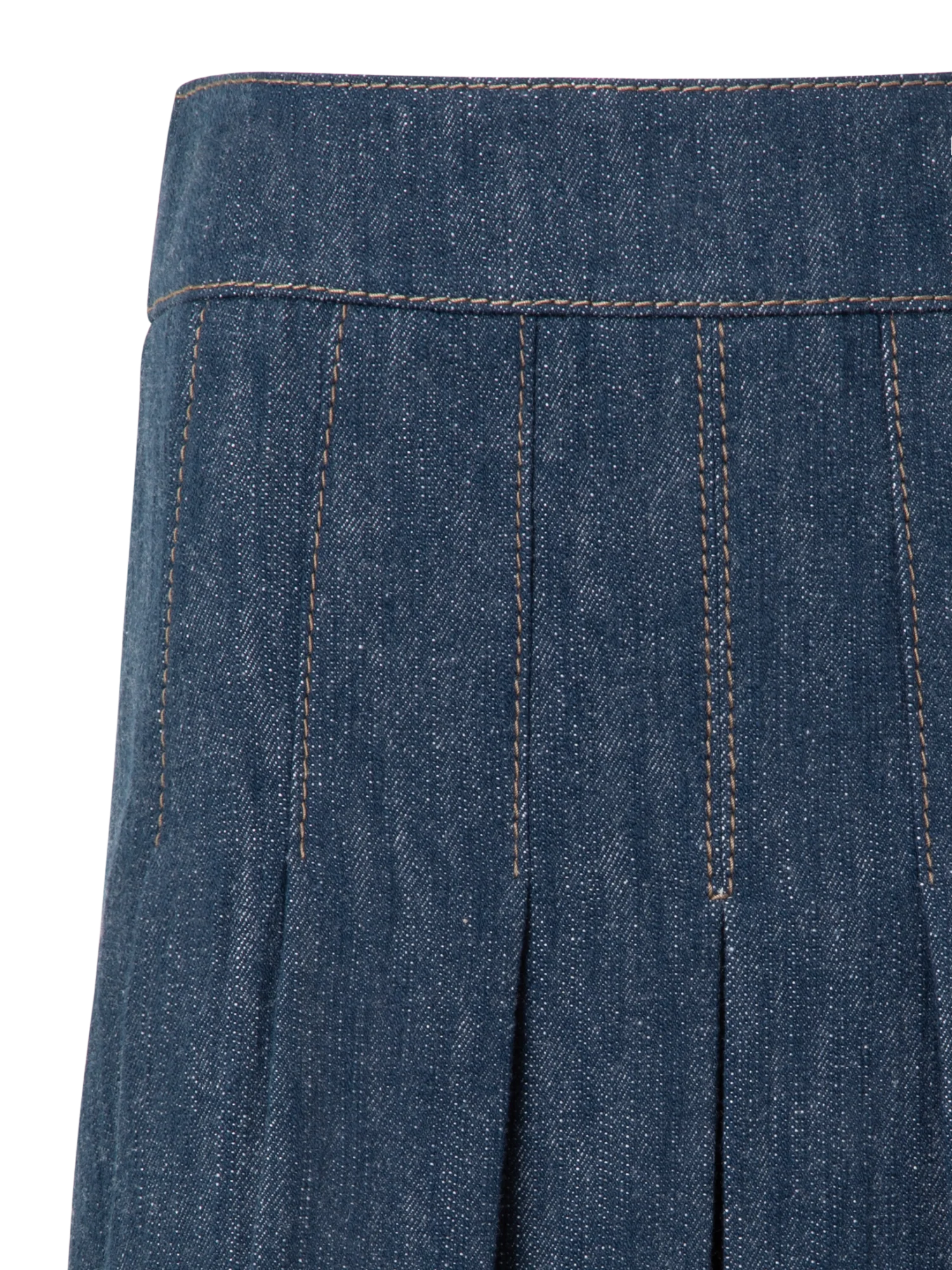 Pleated Denim Mini Skirt - Image 6