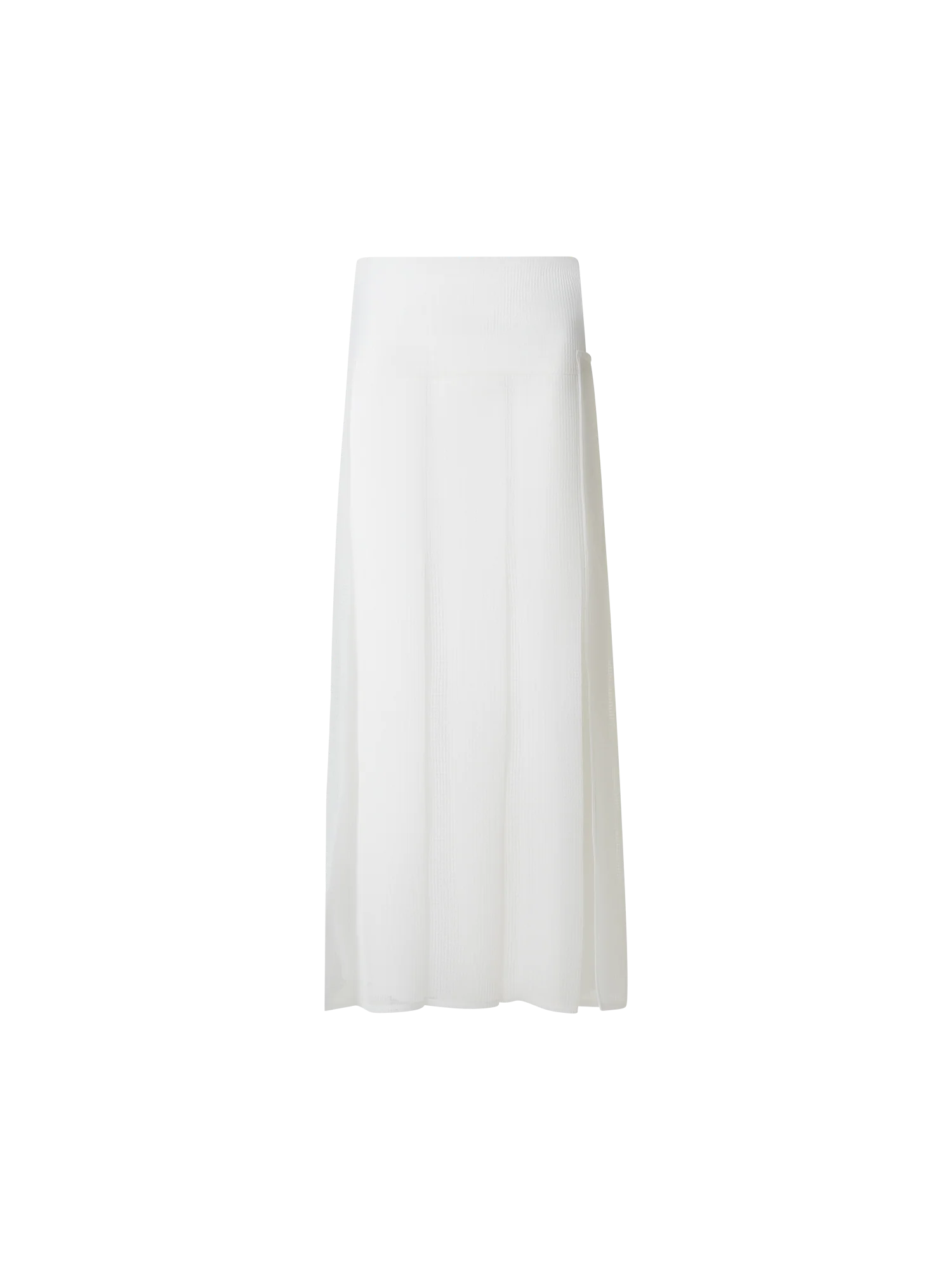 Pleated Midi Skirt in Lined Techno Grid
