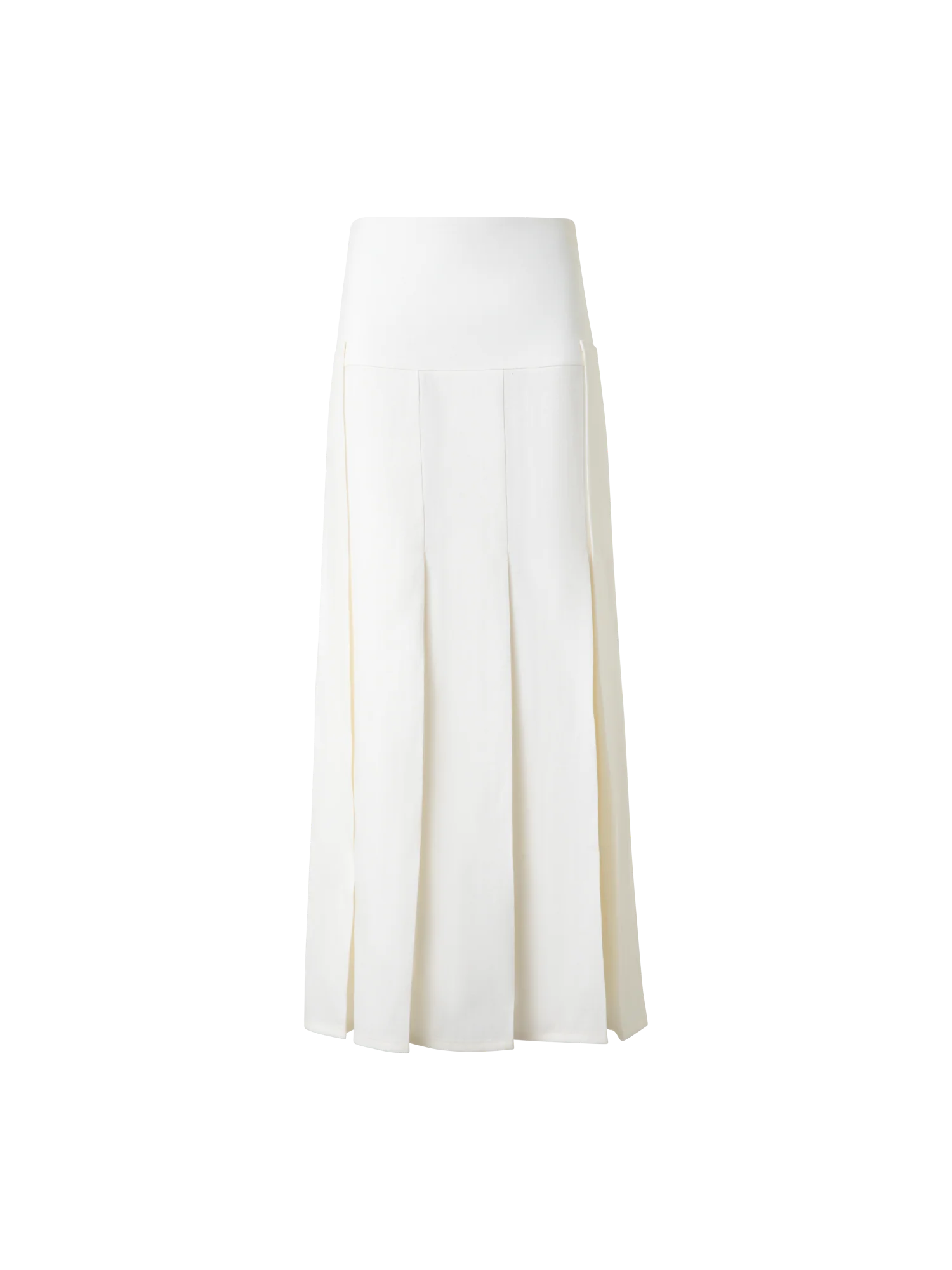 Pleated Midi Skirt in Linen Wool Blend
