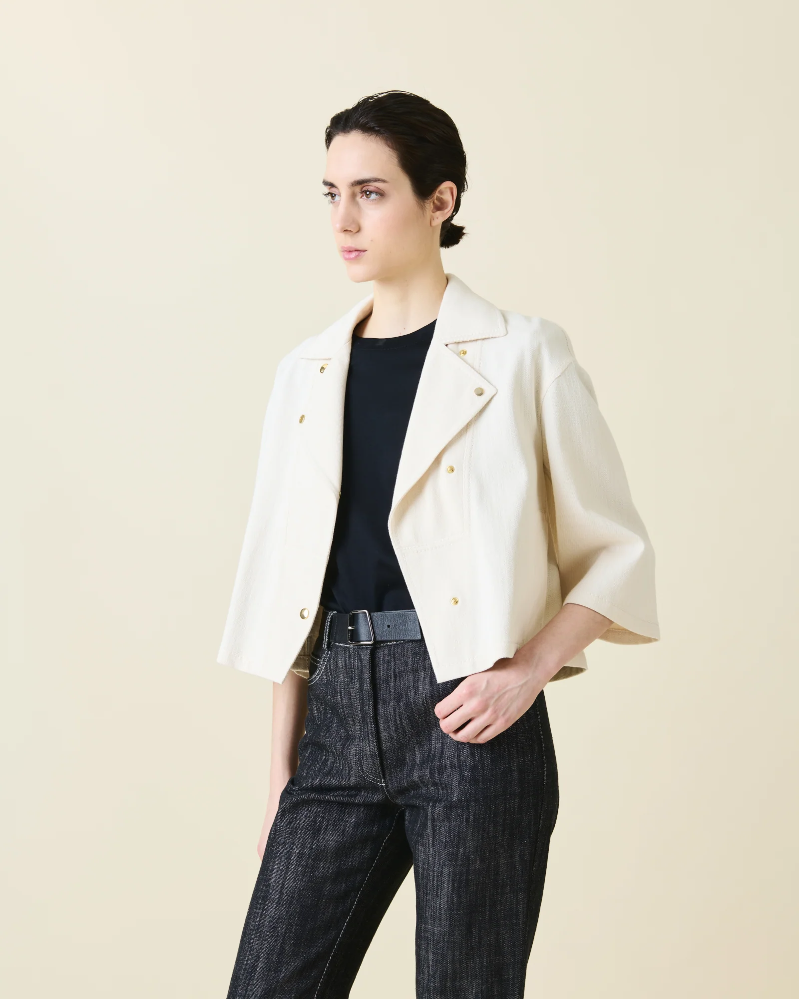 Puff Sleeves T-Shirt in Cotton Jersey - Image 2