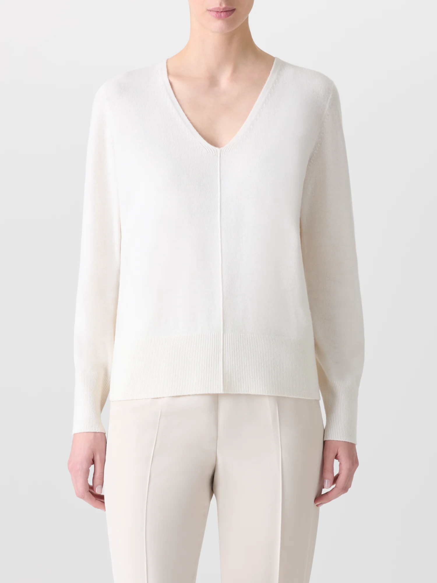 Pure Cashmere V-Neck Sweater - Image 2