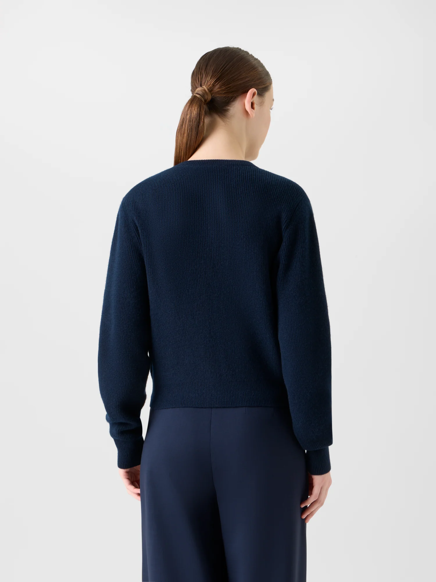 Ribbed Cashmere Cardigan with Gold Buttons - Image 5