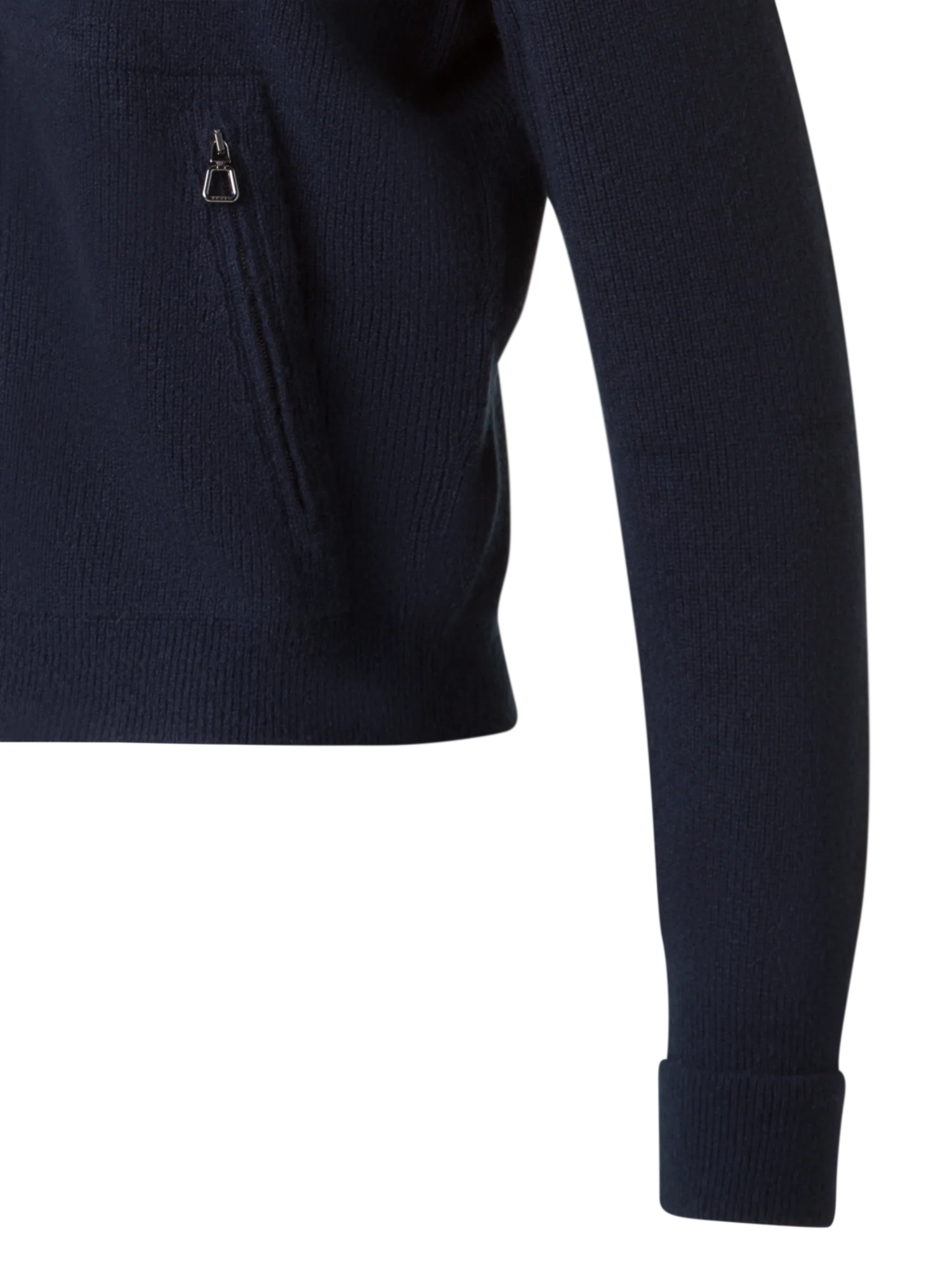 Ribbed Zip Cardigan in Cashmere Knit - Image 2