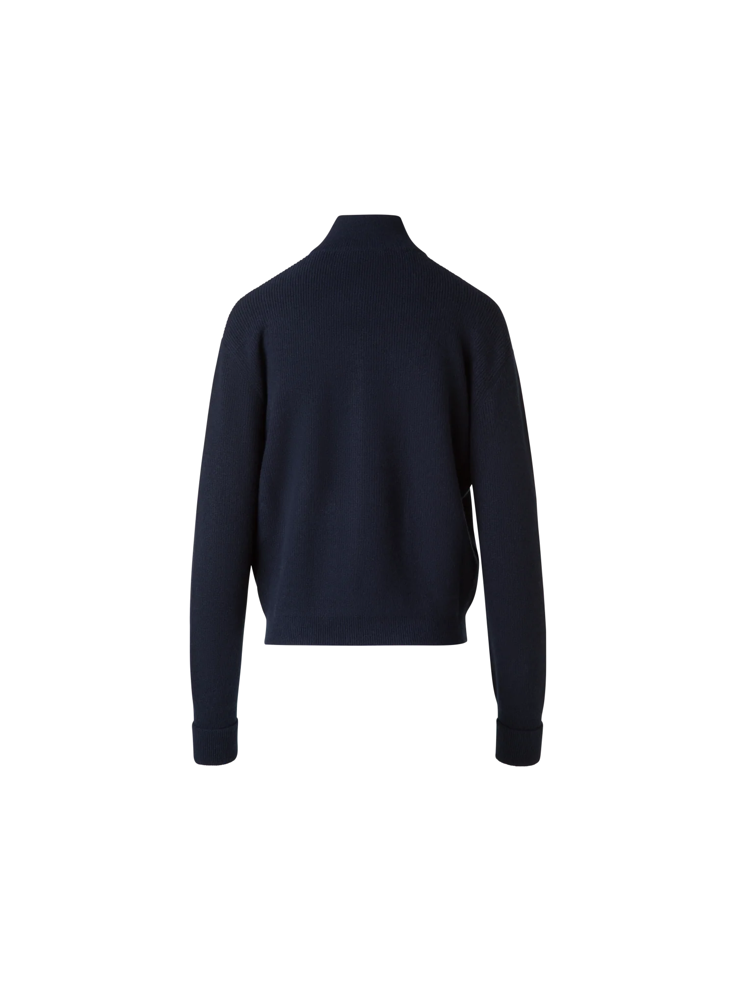 Ribbed Zip Cardigan in Cashmere Knit - Image 3