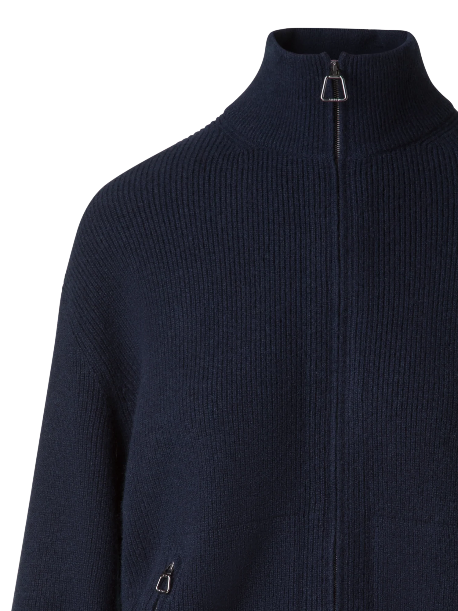 Ribbed Zip Cardigan in Cashmere Knit - Image 4