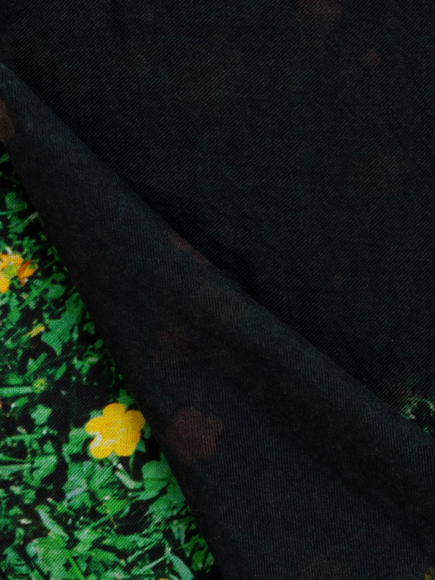 Cashmere Silk Scarf with Buttercups Print - Image 2