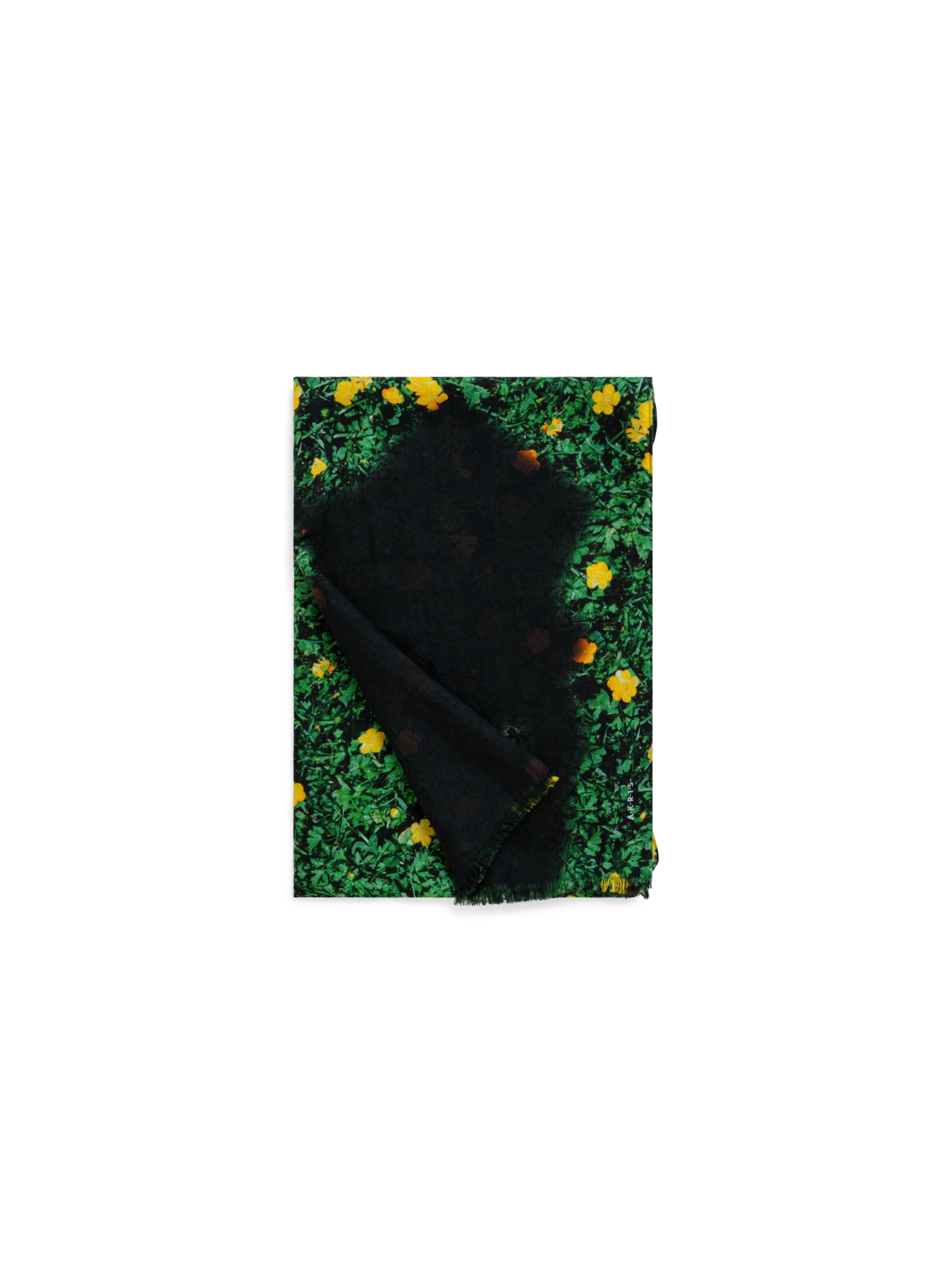 Cashmere Silk Scarf with Buttercups Print - Image 3