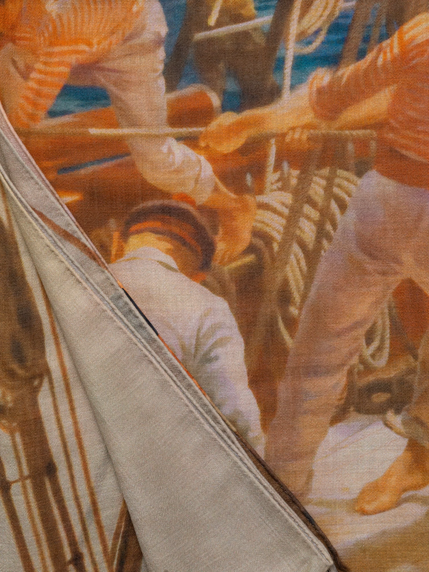 Cashmere Silk Scarf with Prince Albert Print - Image 2