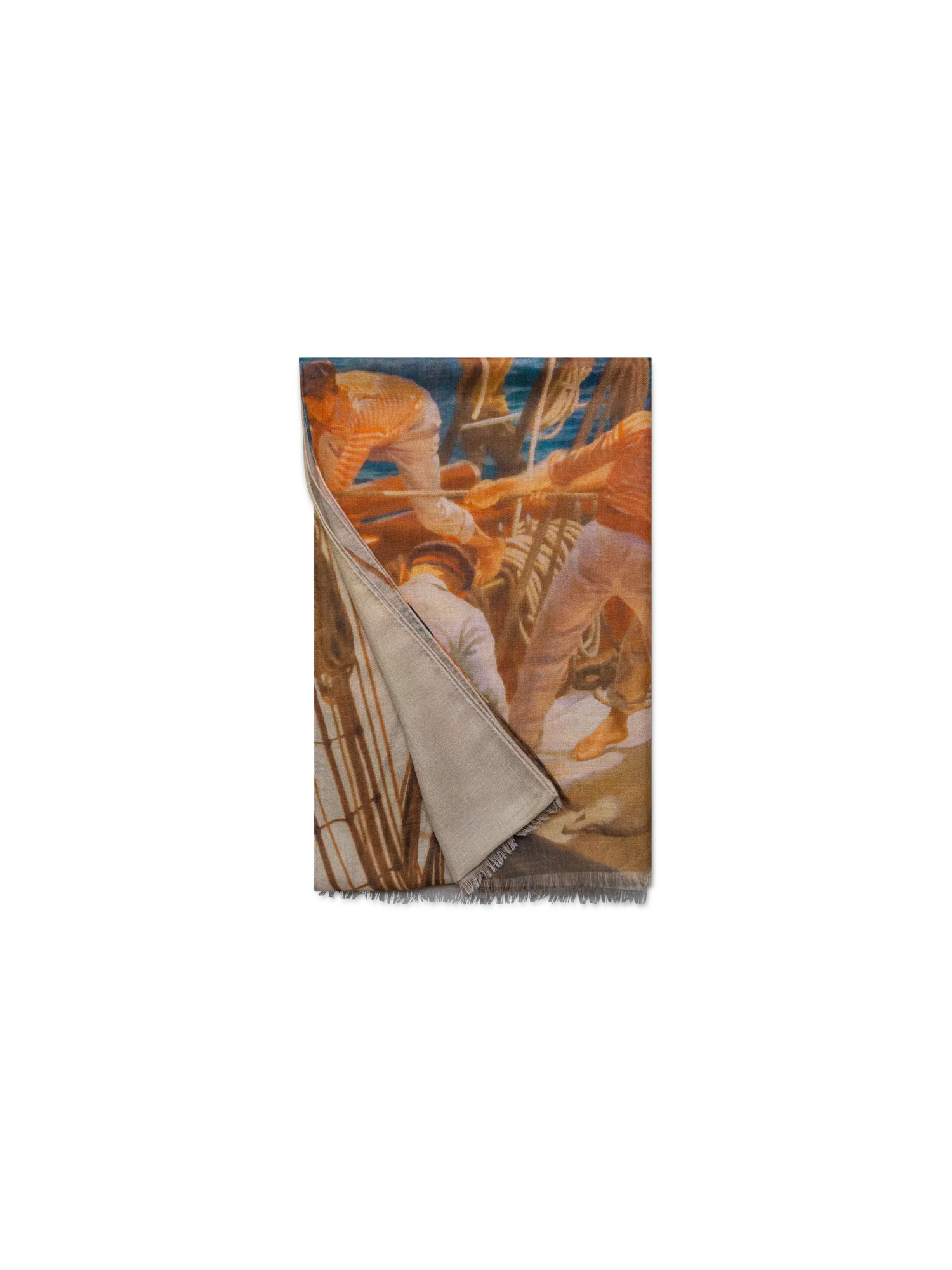 Cashmere Silk Scarf with Prince Albert Print - Image 3