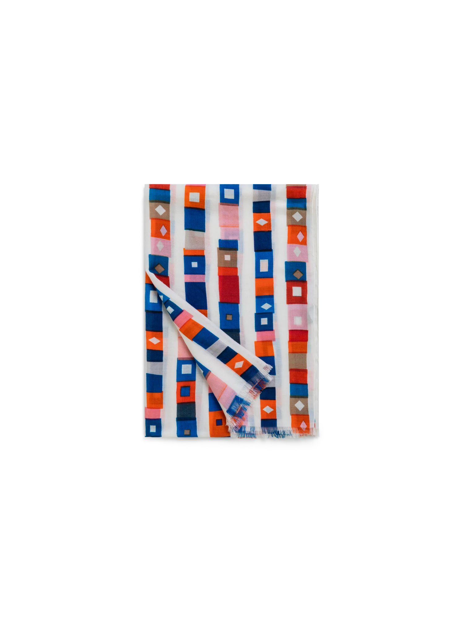 Cashmere Silk Scarf with Superstripe Print - Image 3