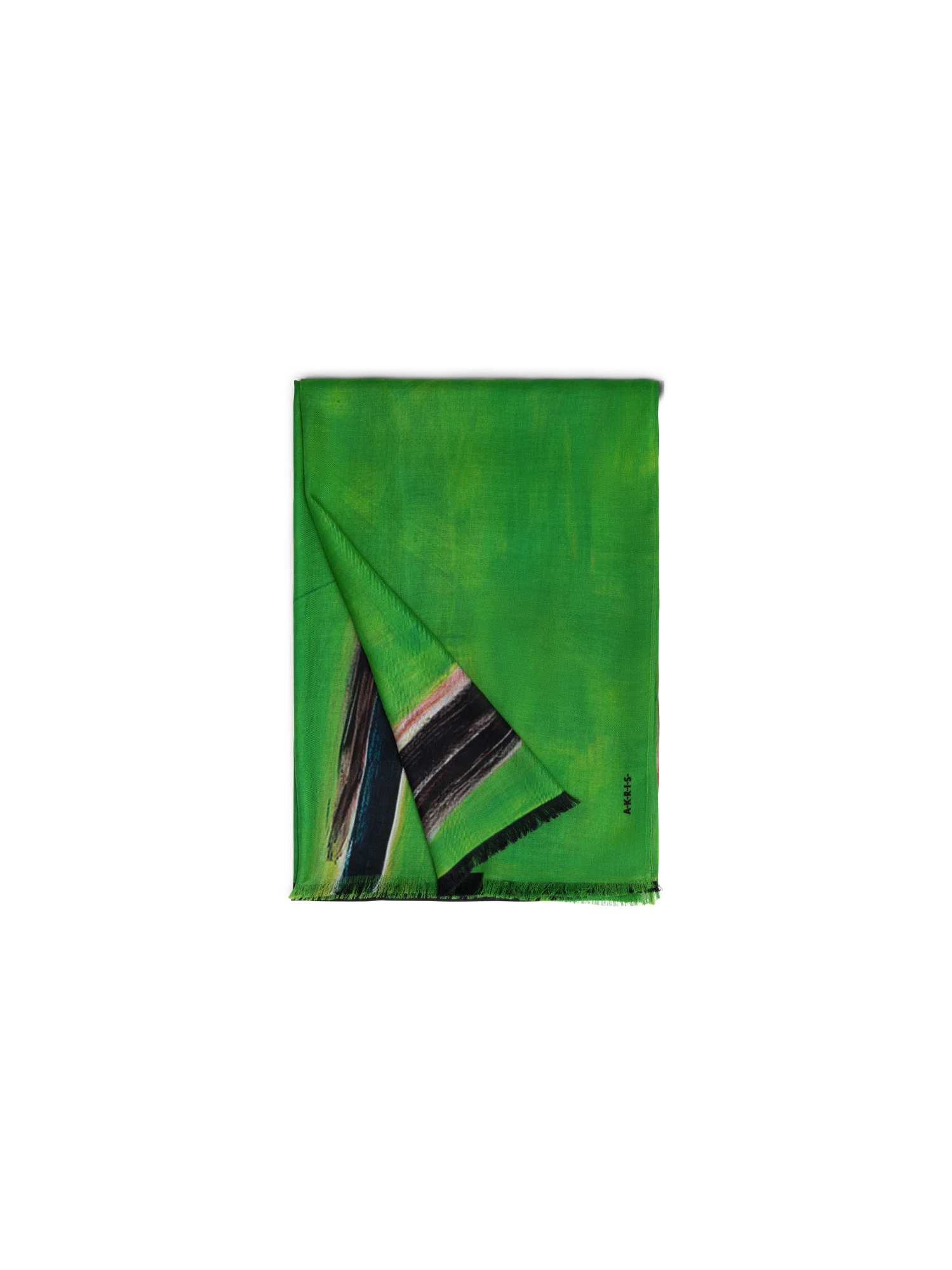 Scarf in Cashmere and Silk with W.T. print - Image 3