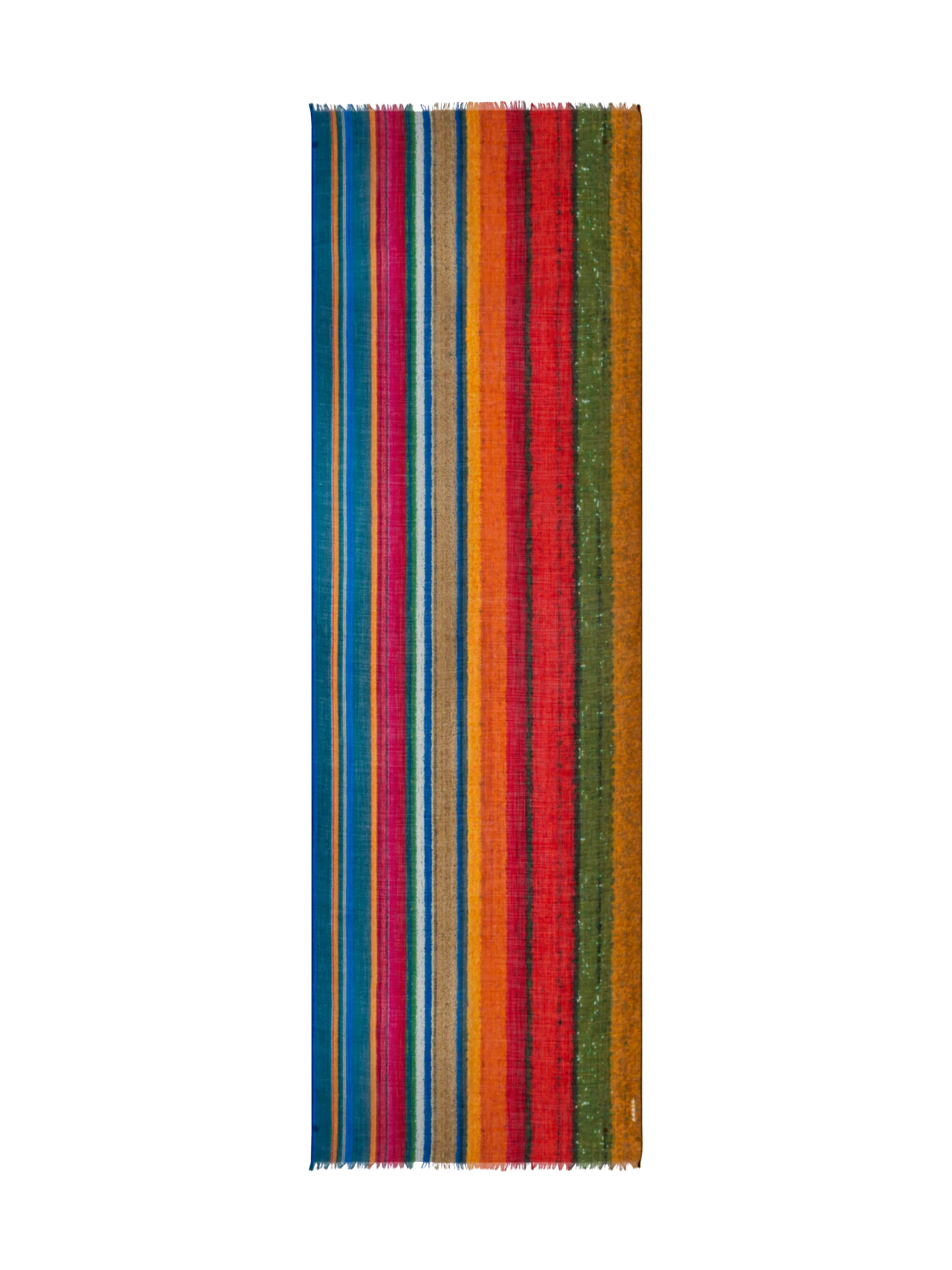 Cashmere Silk Scarf with Wind Turbine Print