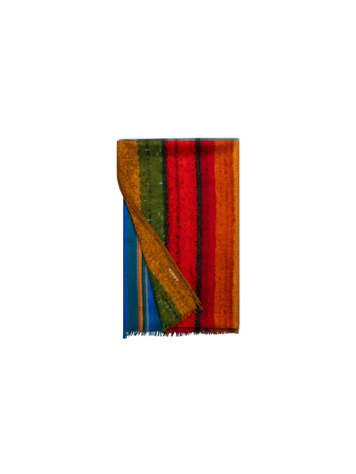 Cashmere Silk Scarf with Wind Turbine Print - Image 3