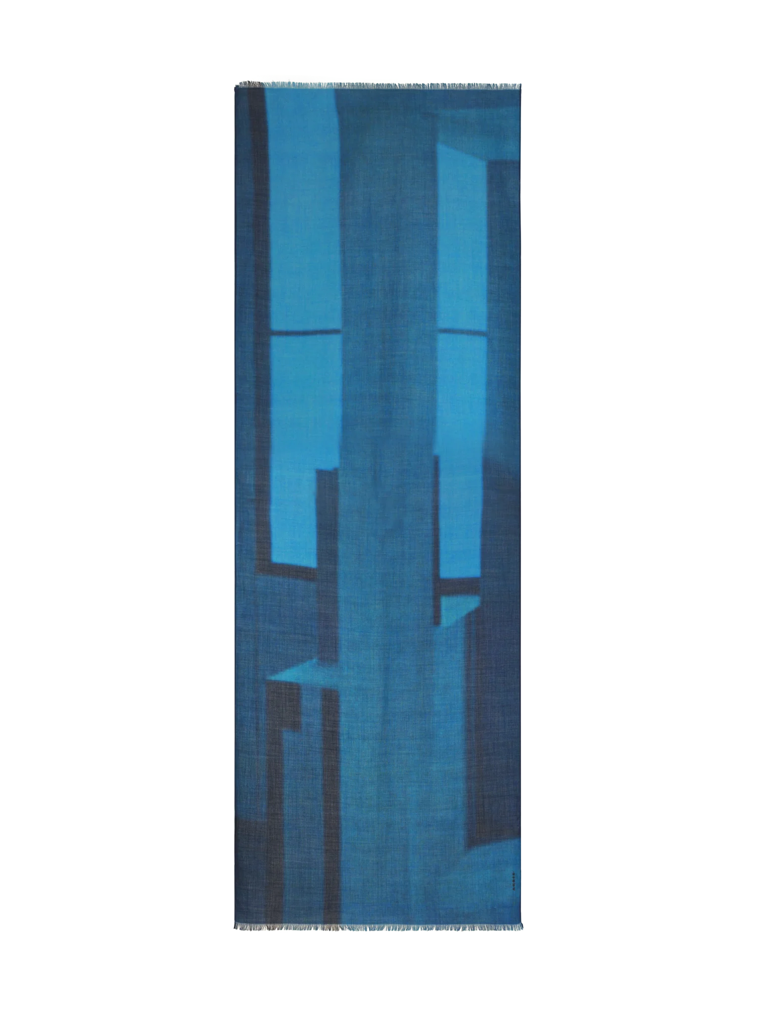 Scarf in Cashmere and Silk with Window Print