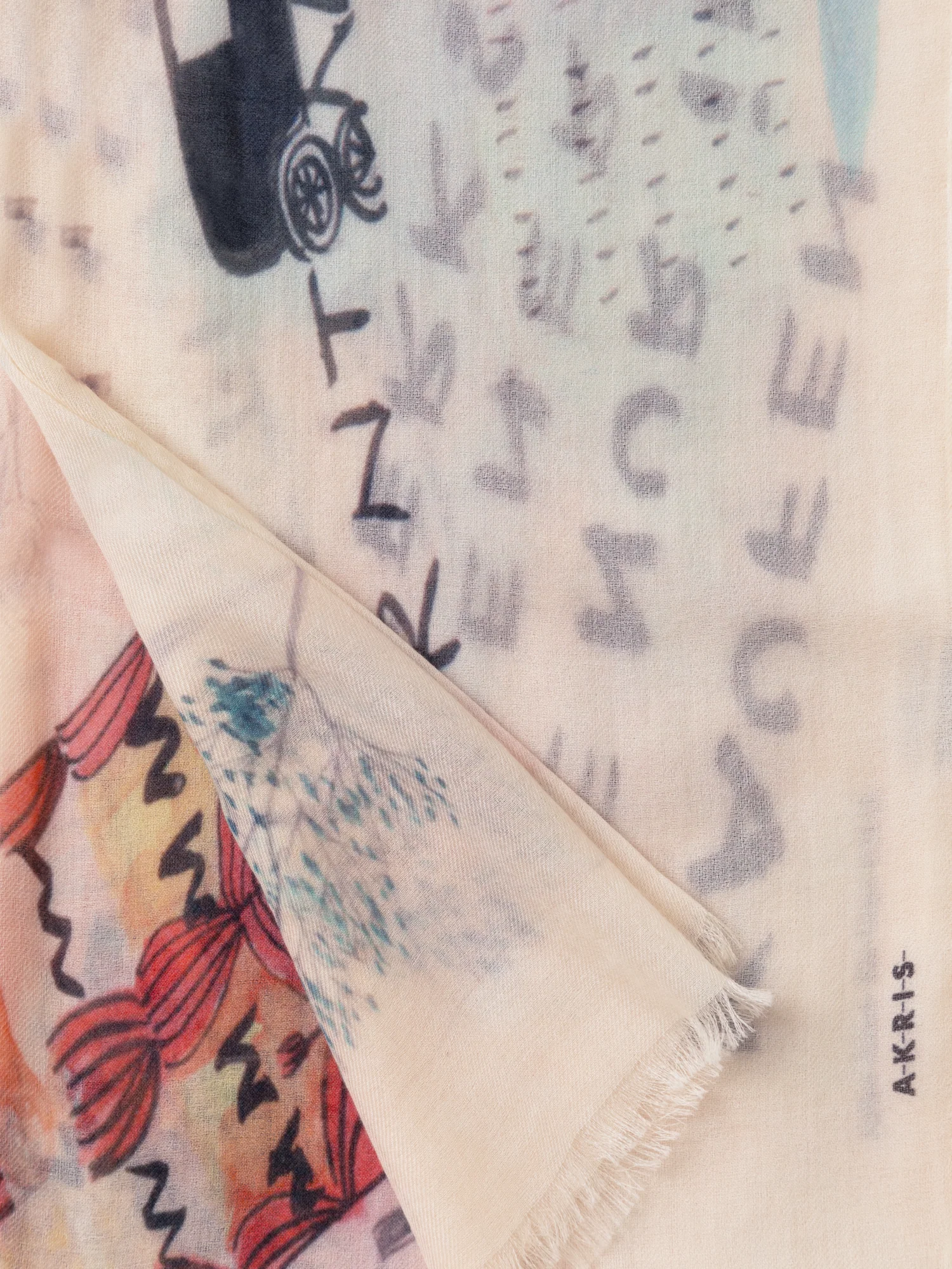 Cashmere Scarf with "Kärntner Strasse 42" Print - Image 2