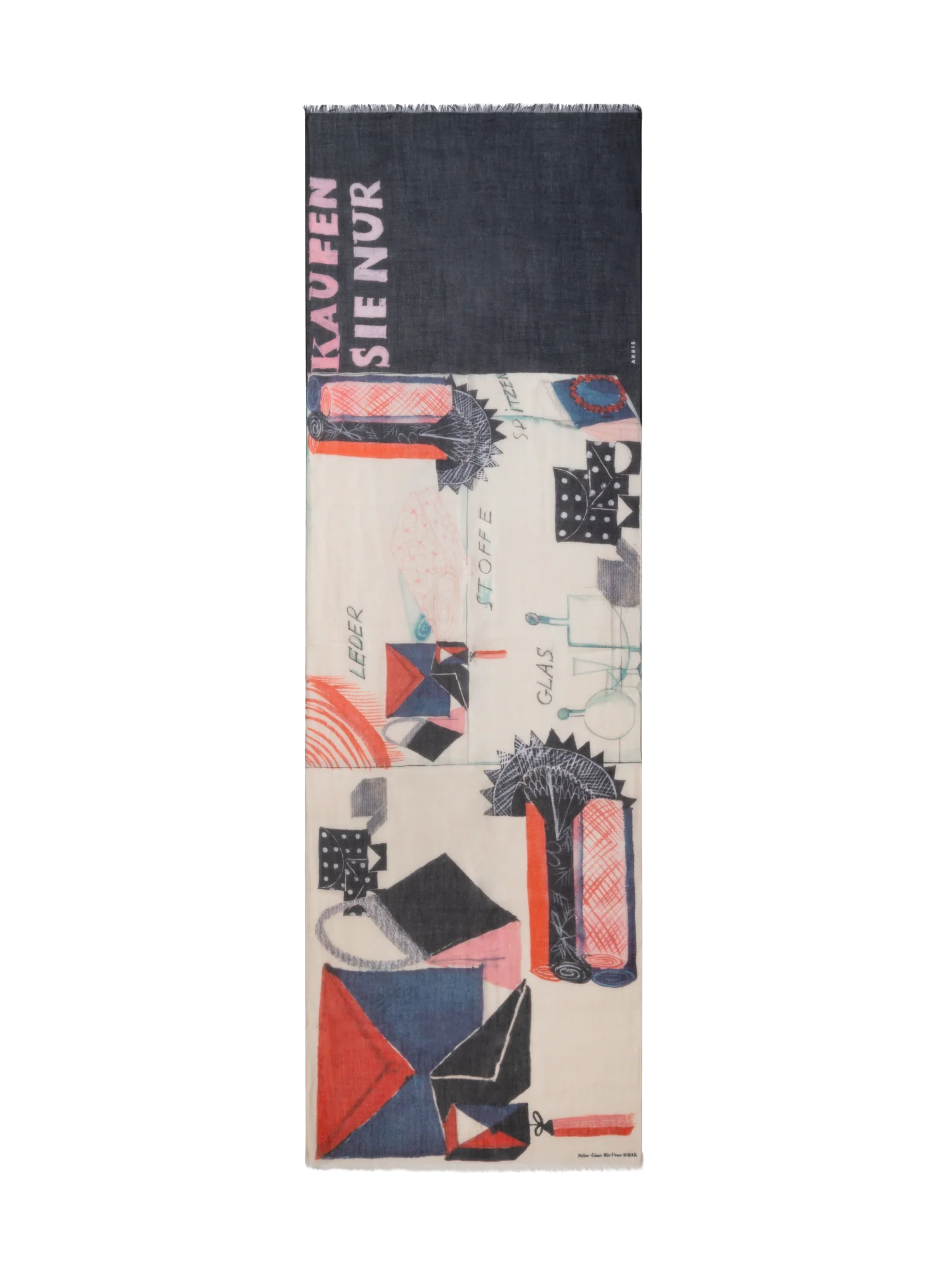 Cashmere Scarf with "Kaufen Sie Nur" Print