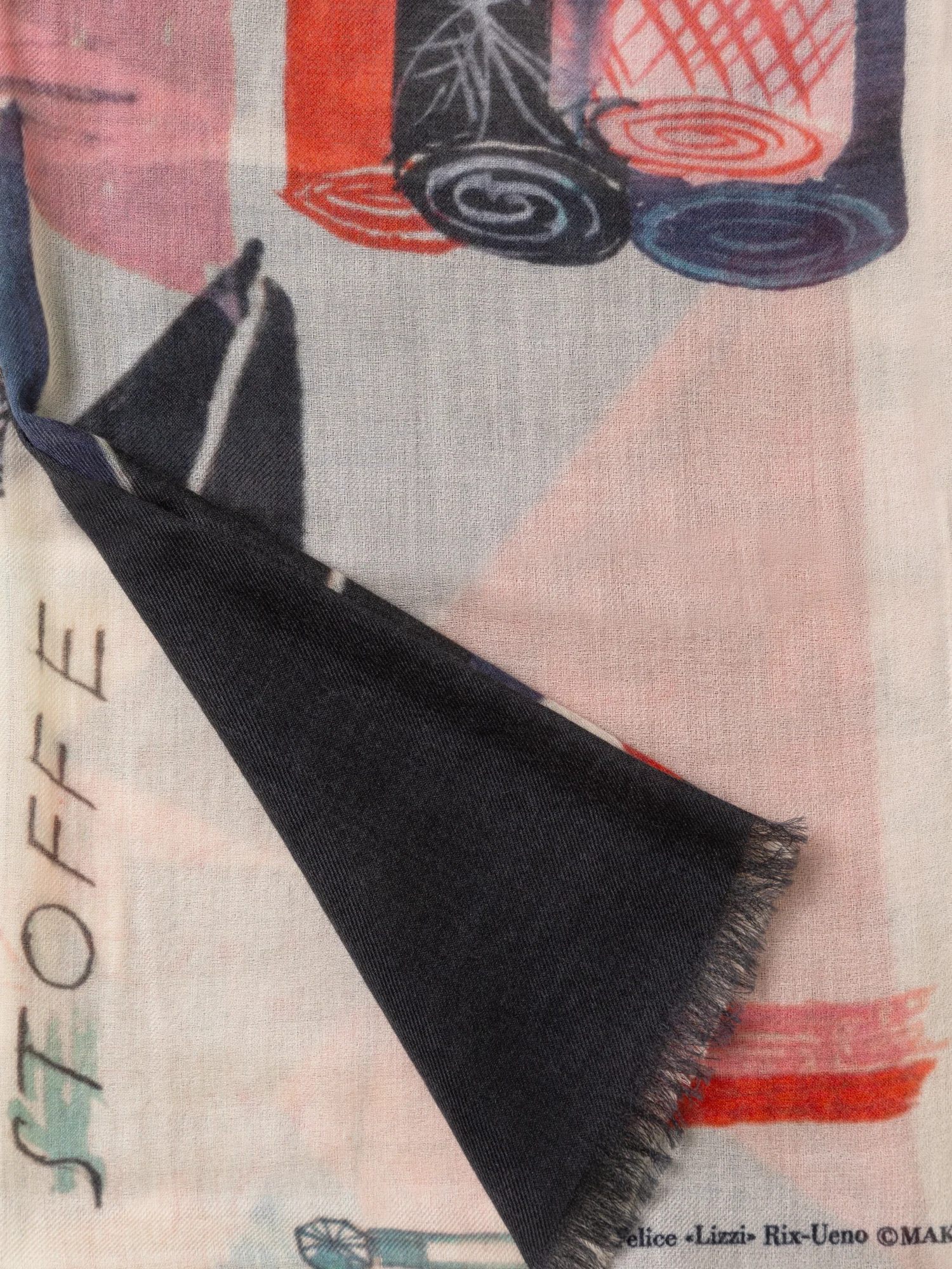 Cashmere Scarf with "Kaufen Sie Nur" Print - Image 3