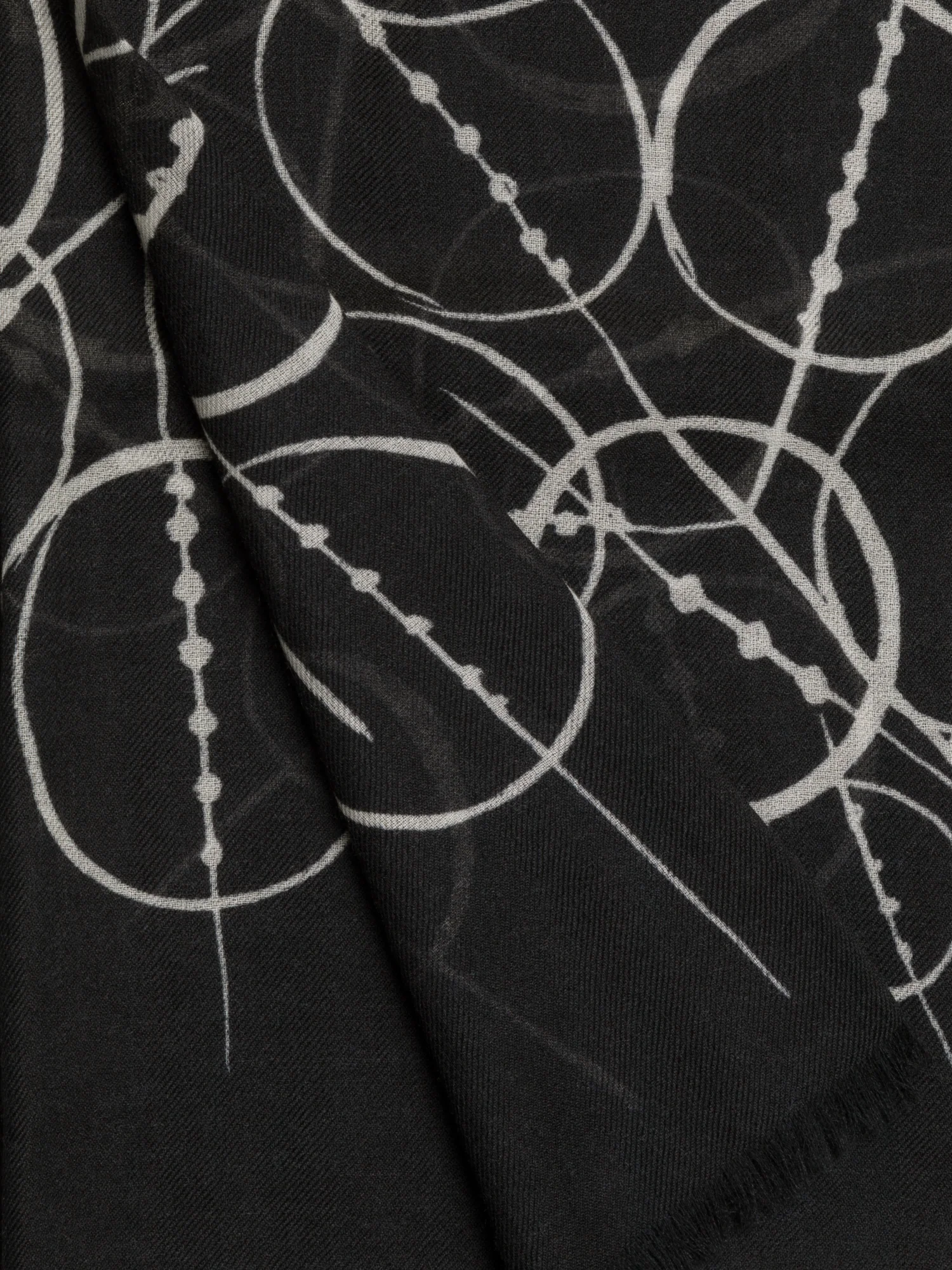 Cashmere Scarf with Polka Dots Print - Image 3