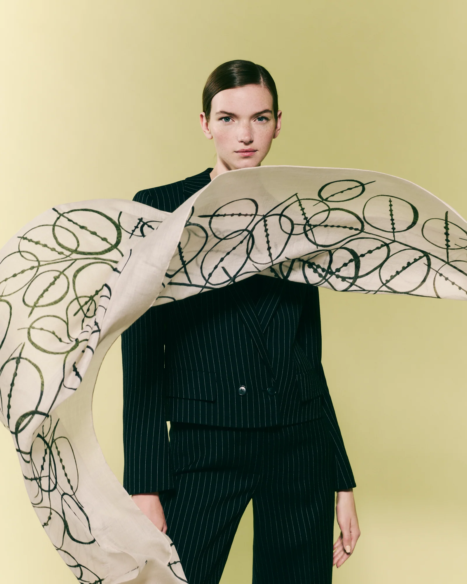 Cashmere Scarf with Polka Dots Print - Image 2