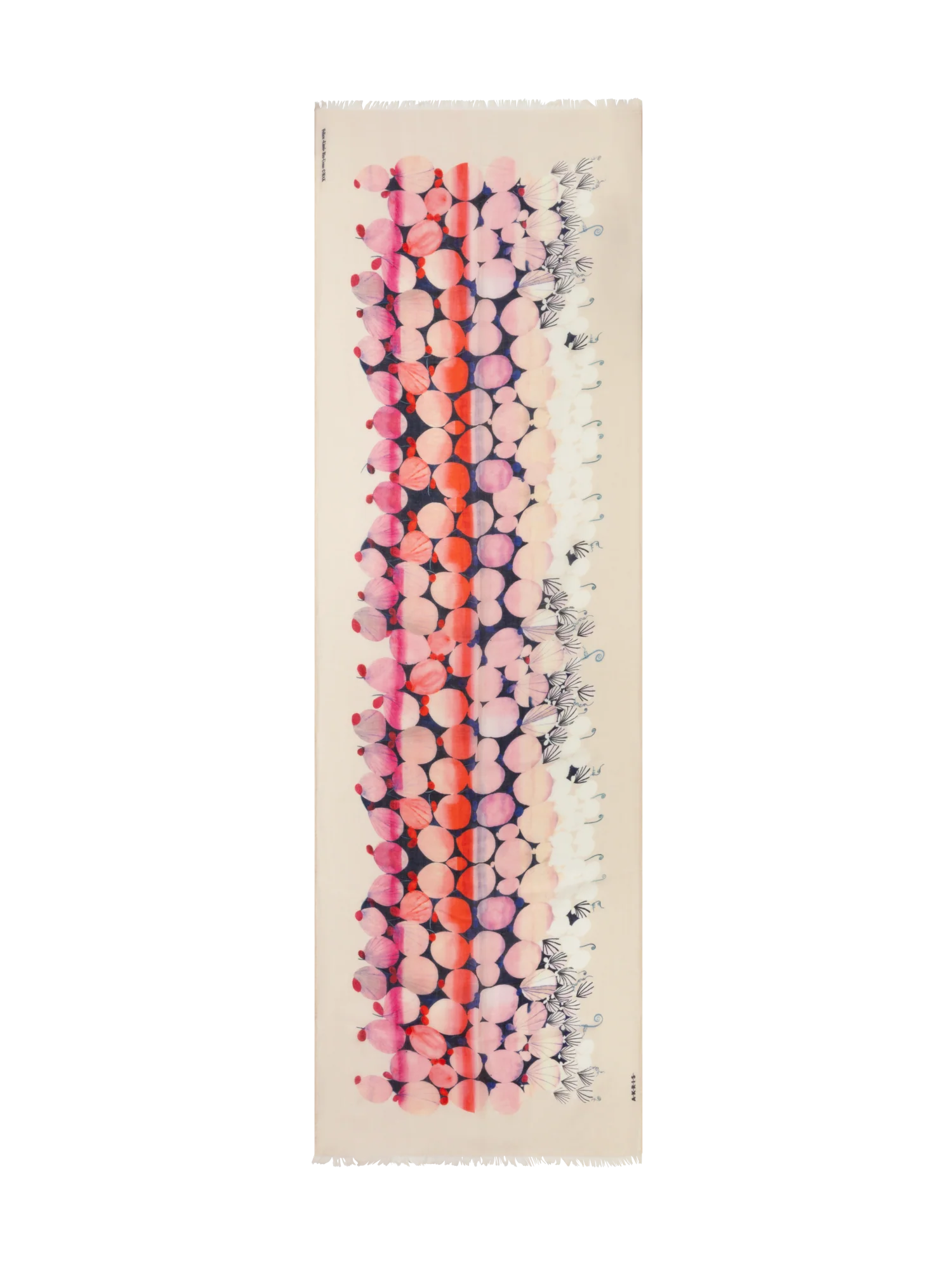 Cashmere Scarf with Silver Dollars Print