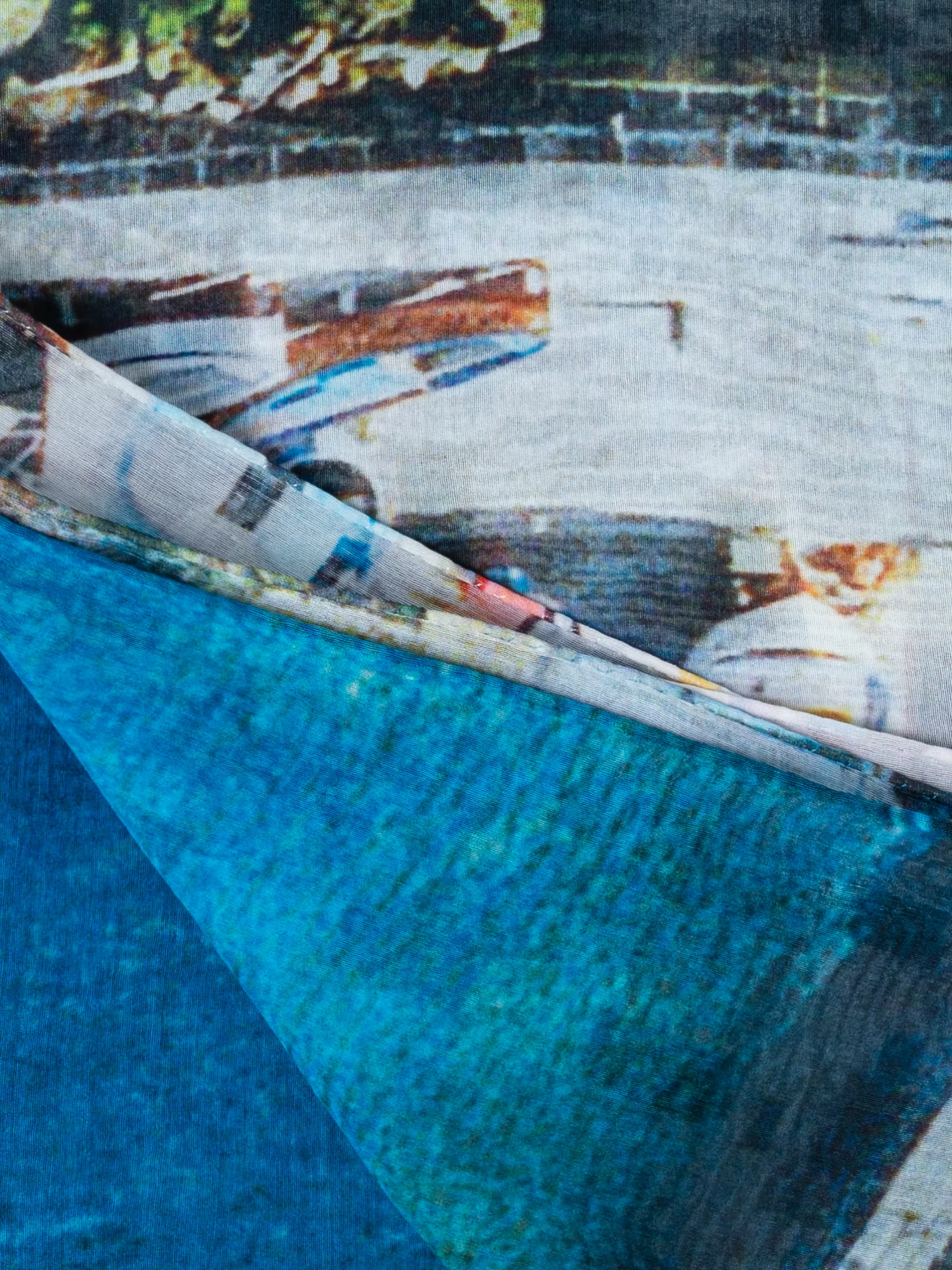 Cotton Silk Scarf with Marina Grande Print - Image 2