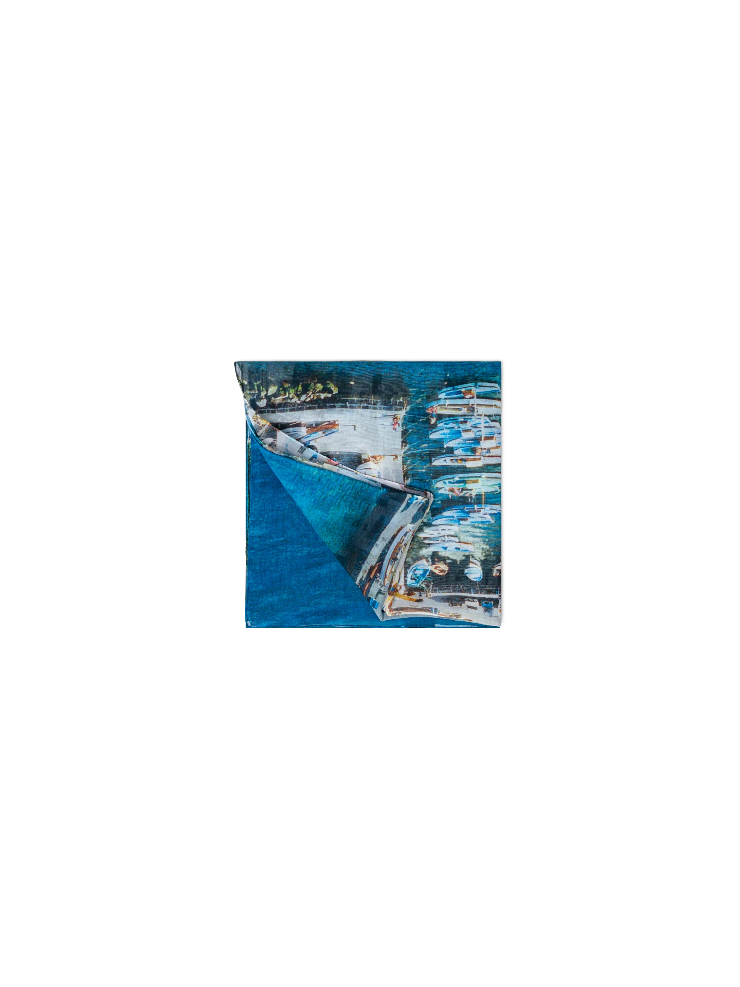 Cotton Silk Scarf with Marina Grande Print - Image 3