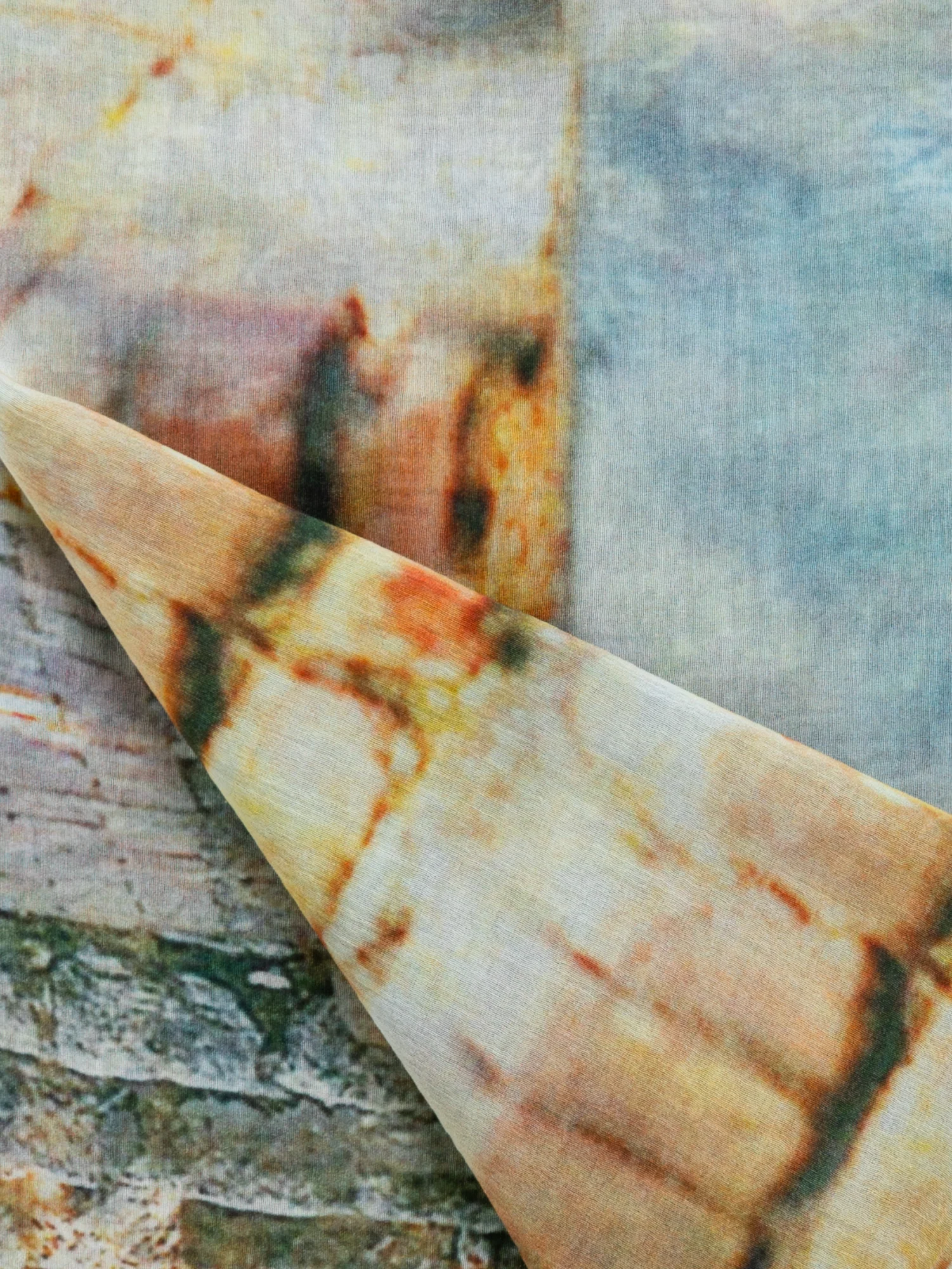 Scarf in Cotton and Silk with Via Krupp Print - Image 2
