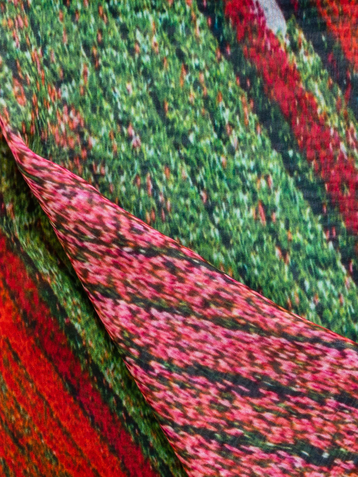 Scarf in Cotton and Silk with Wind Turbin Print - Image 2