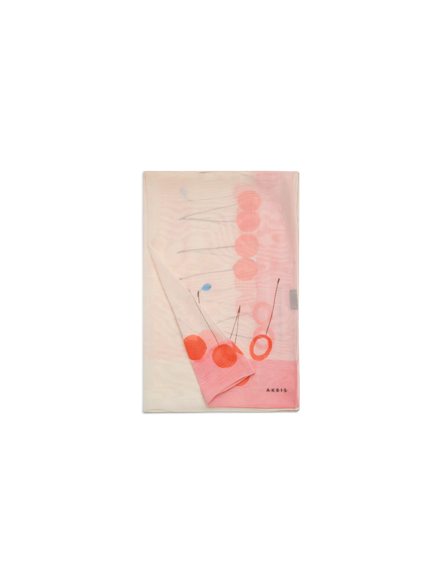 Scarf in Cotton Silk with Cherries Print - Image 3