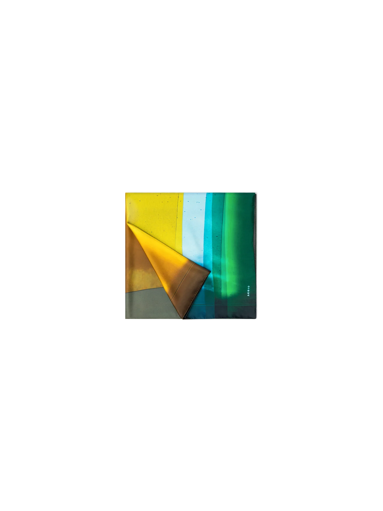 Scarf in Silk with Mimosa Liquid Light Print - Image 3