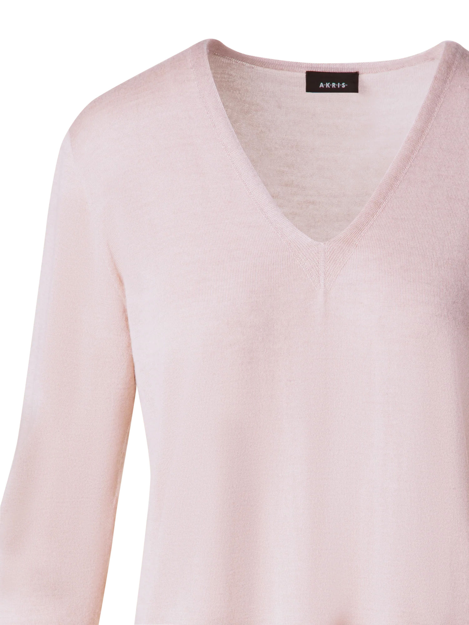 Seamless Cashmere and Silk V-Neck Sweater - Image 4