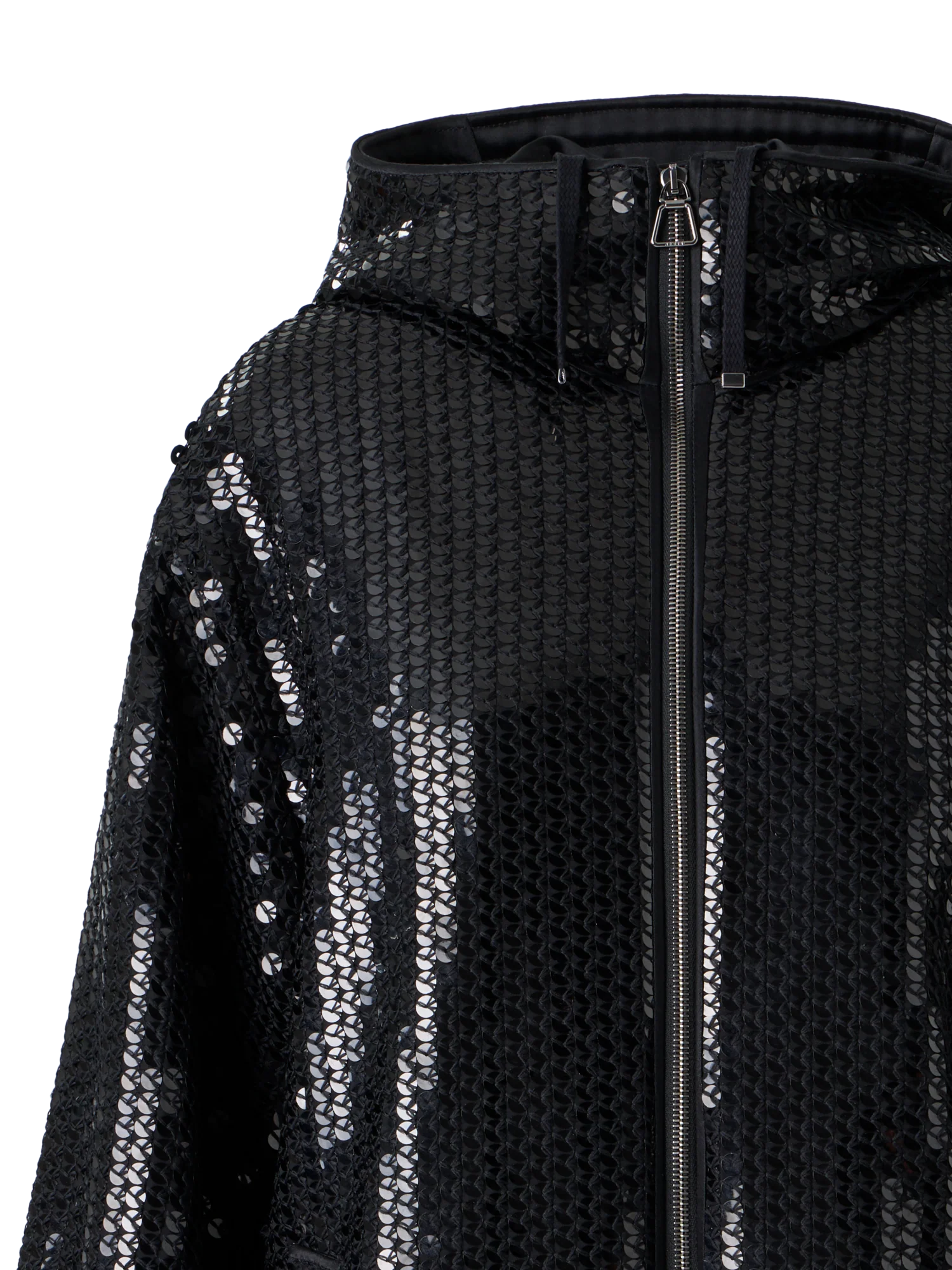 Sequin Chiffon Hooded Parka - Image 3