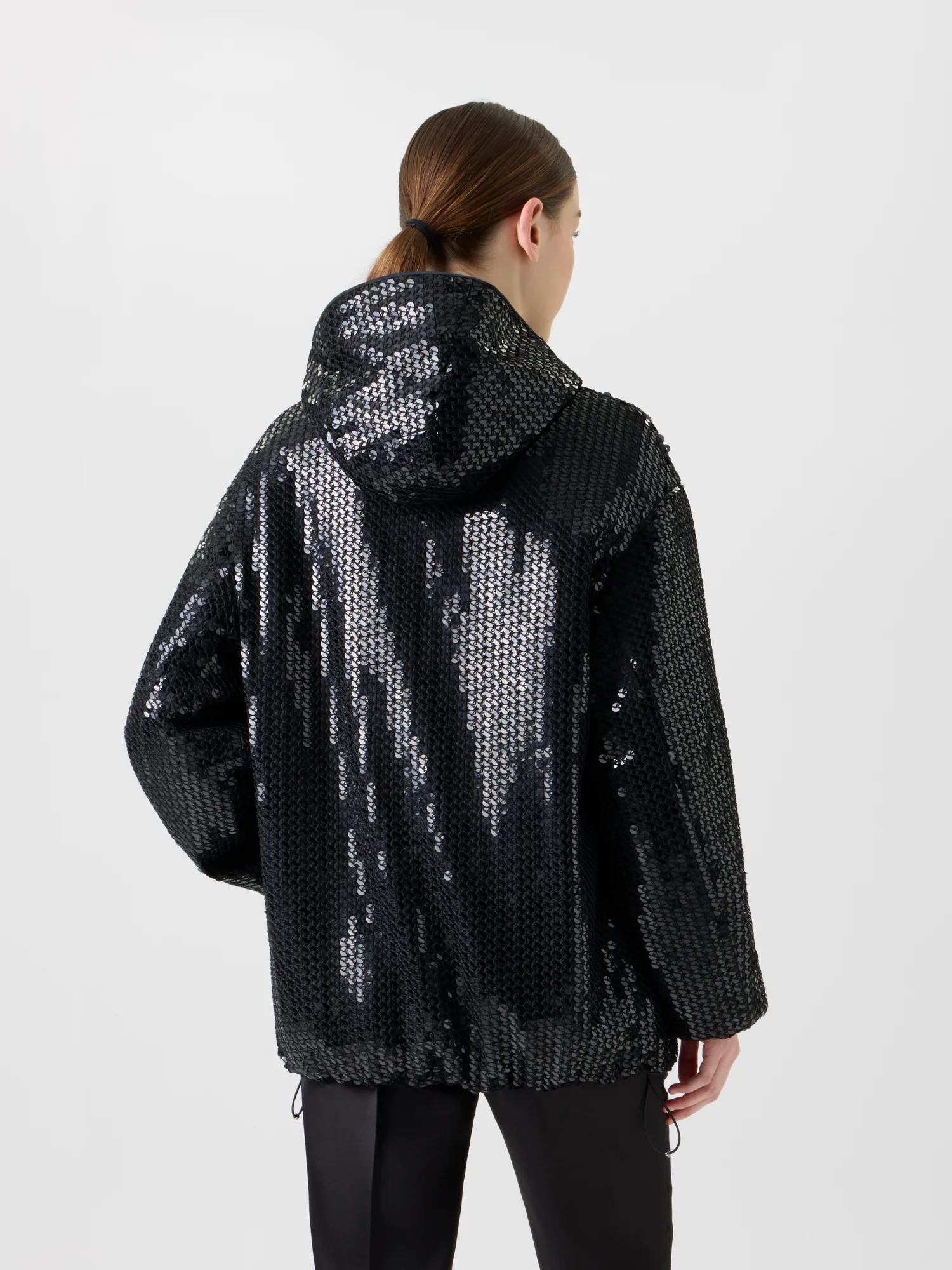 Sequin Chiffon Hooded Parka - Image 6