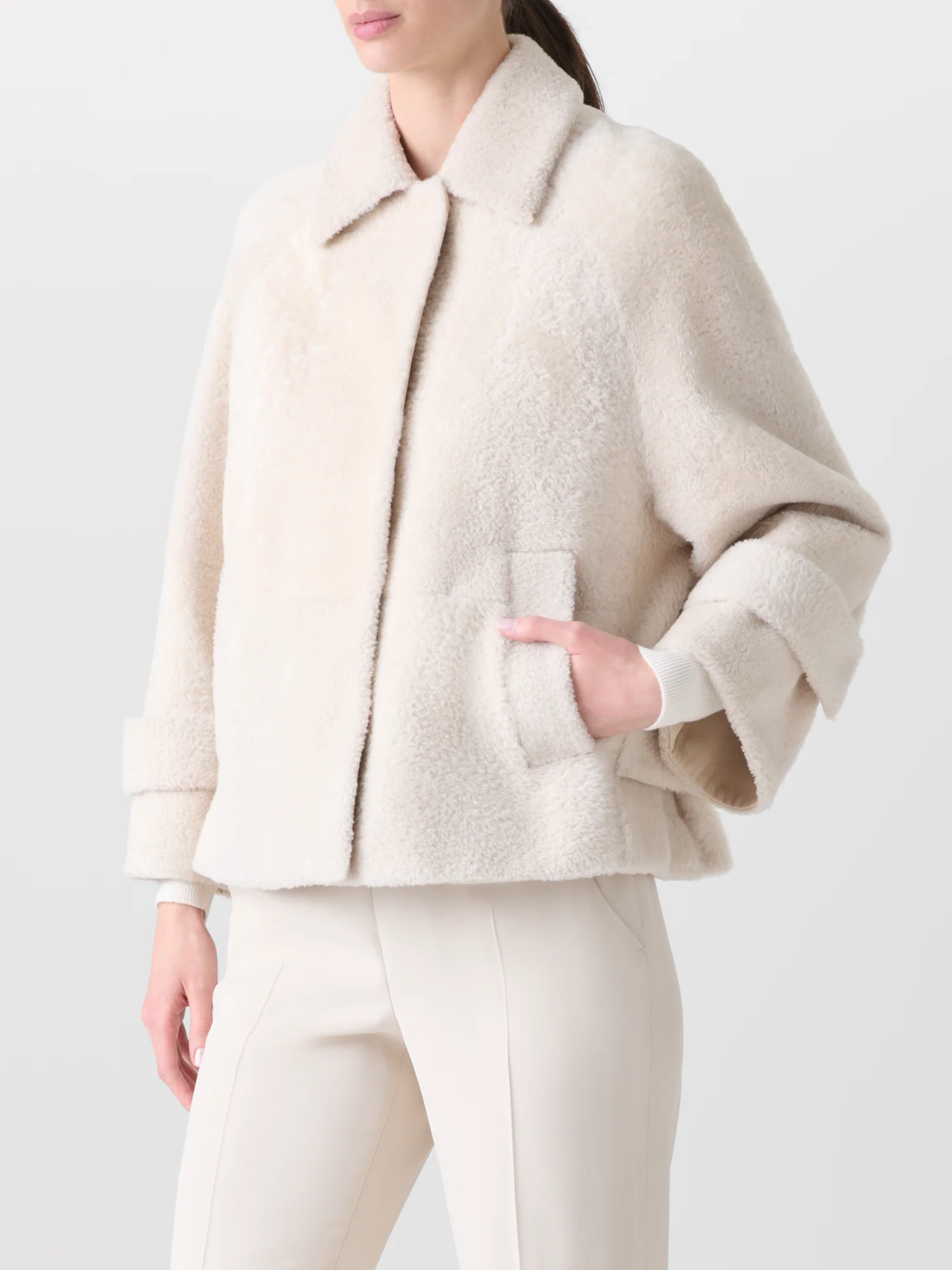 Shearling Jacket in A-Line - Image 2