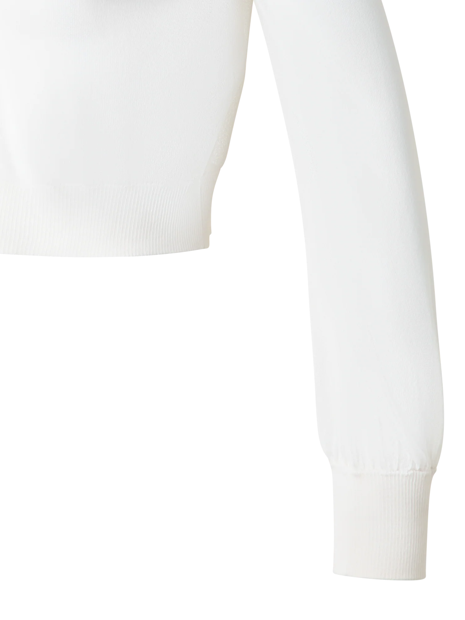 Sheer Cropped Knit Cardigan with Volume Sleeves - Image 3