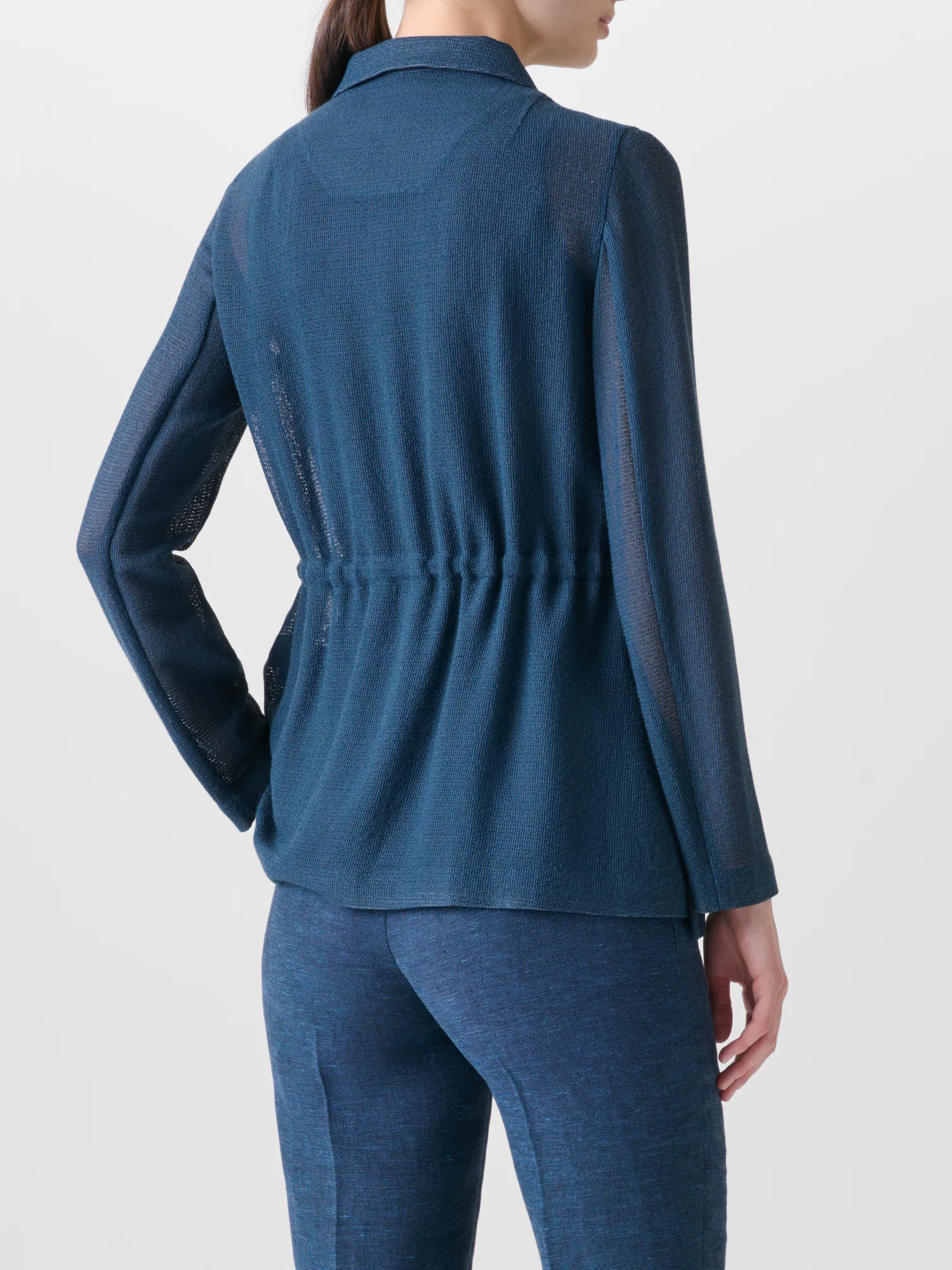 Sheer Safari Jacket in Open Weave Structure - Image 5