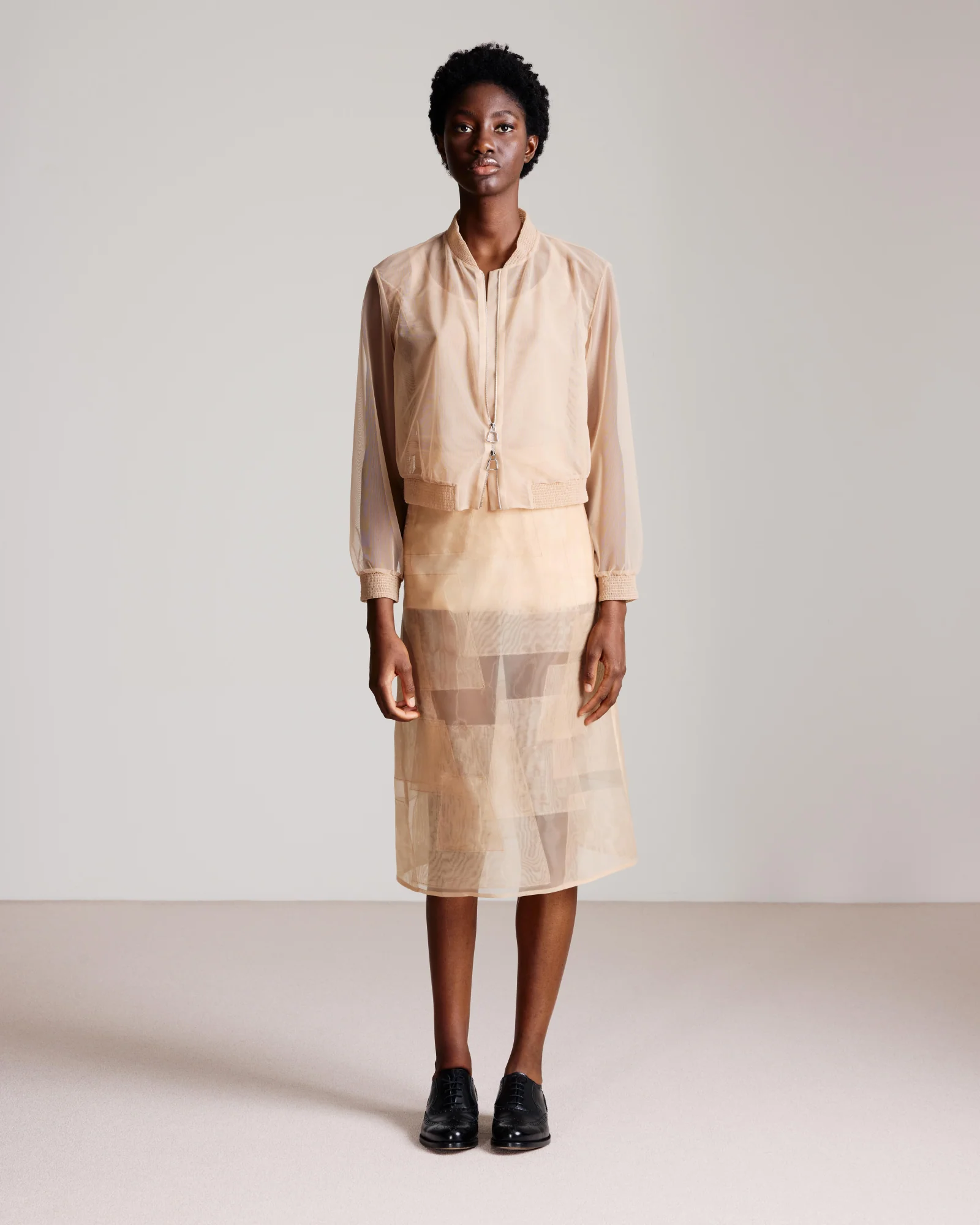 Sheer Tulle Bomber Jacket - Image 2