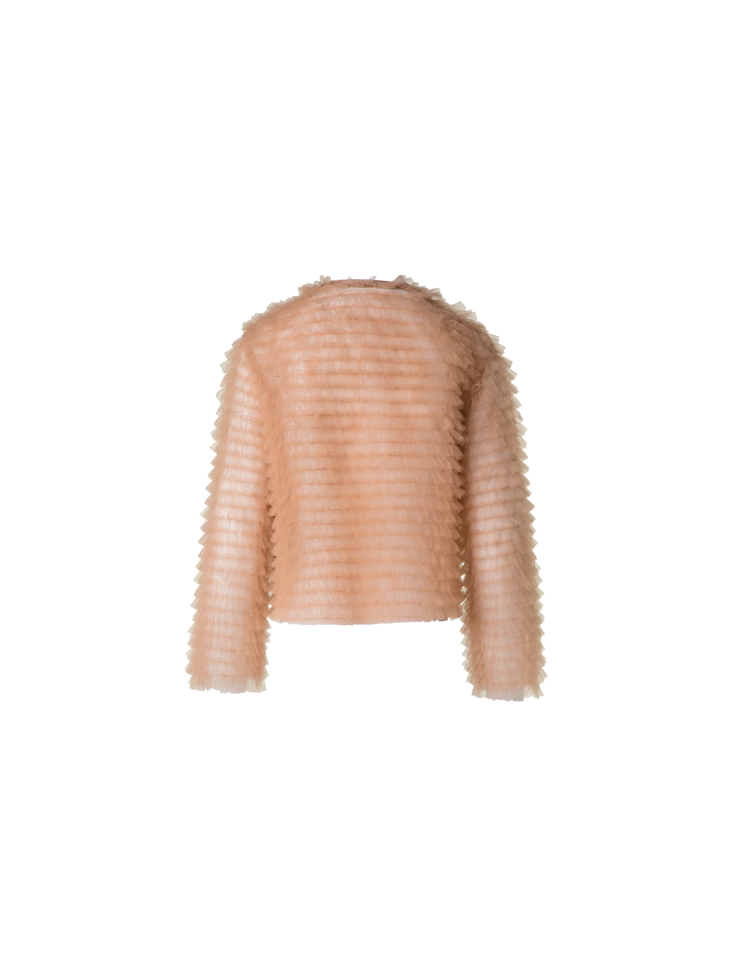 Short Allover Ruched Tulle Jacket - Image 4