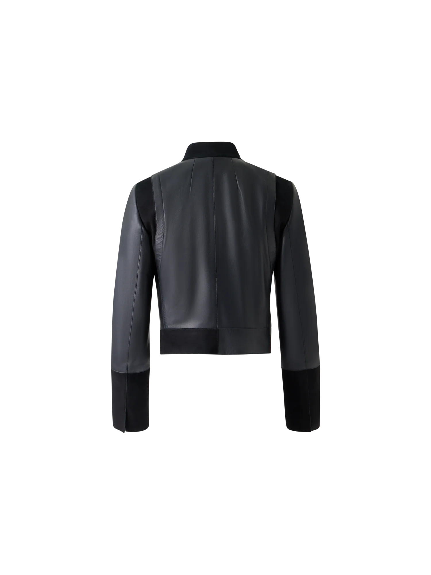 Short Fitted Double-Breasted Leather Jacket - Image 8