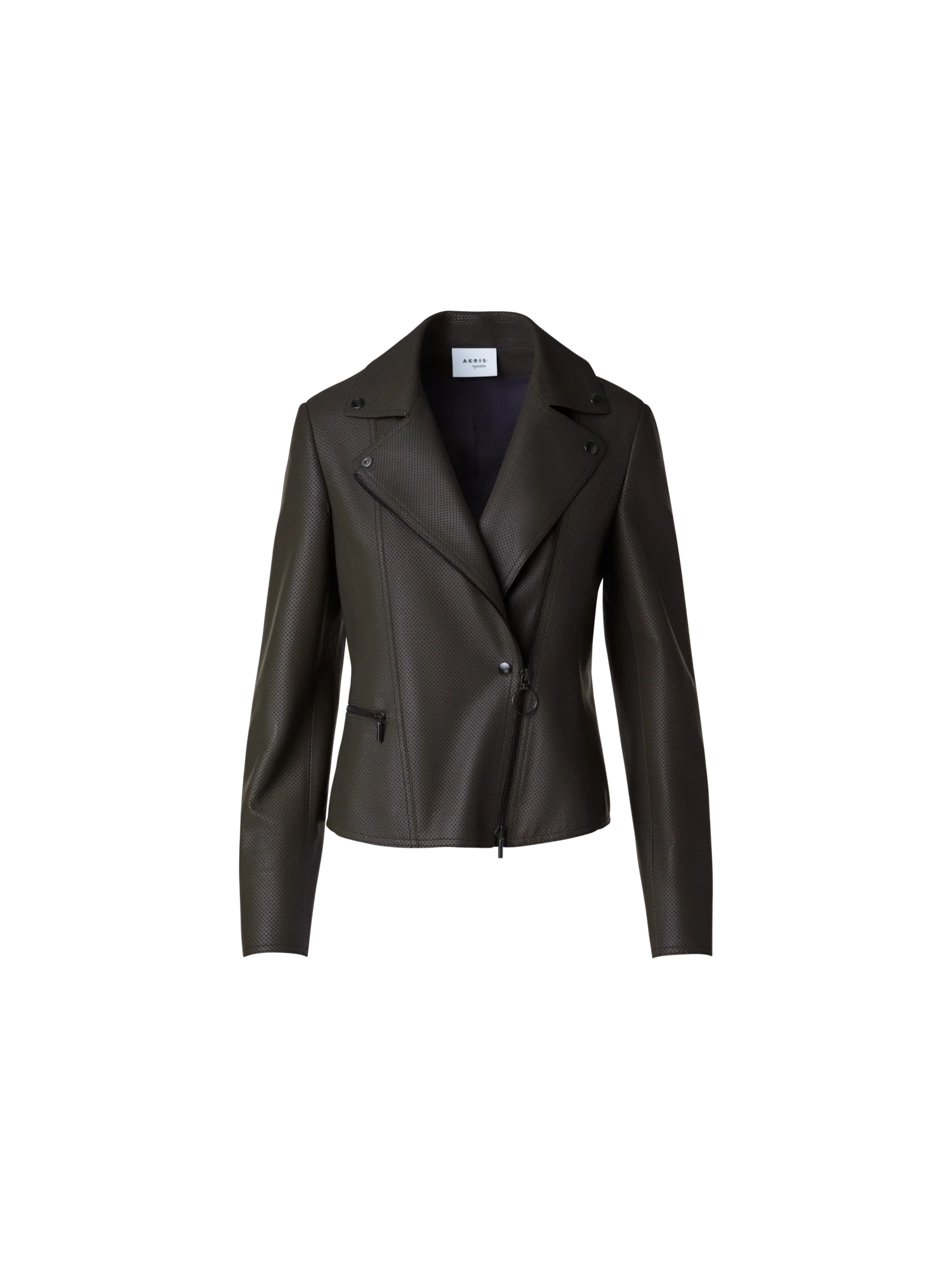 Short Fitted Leather Biker Jacket