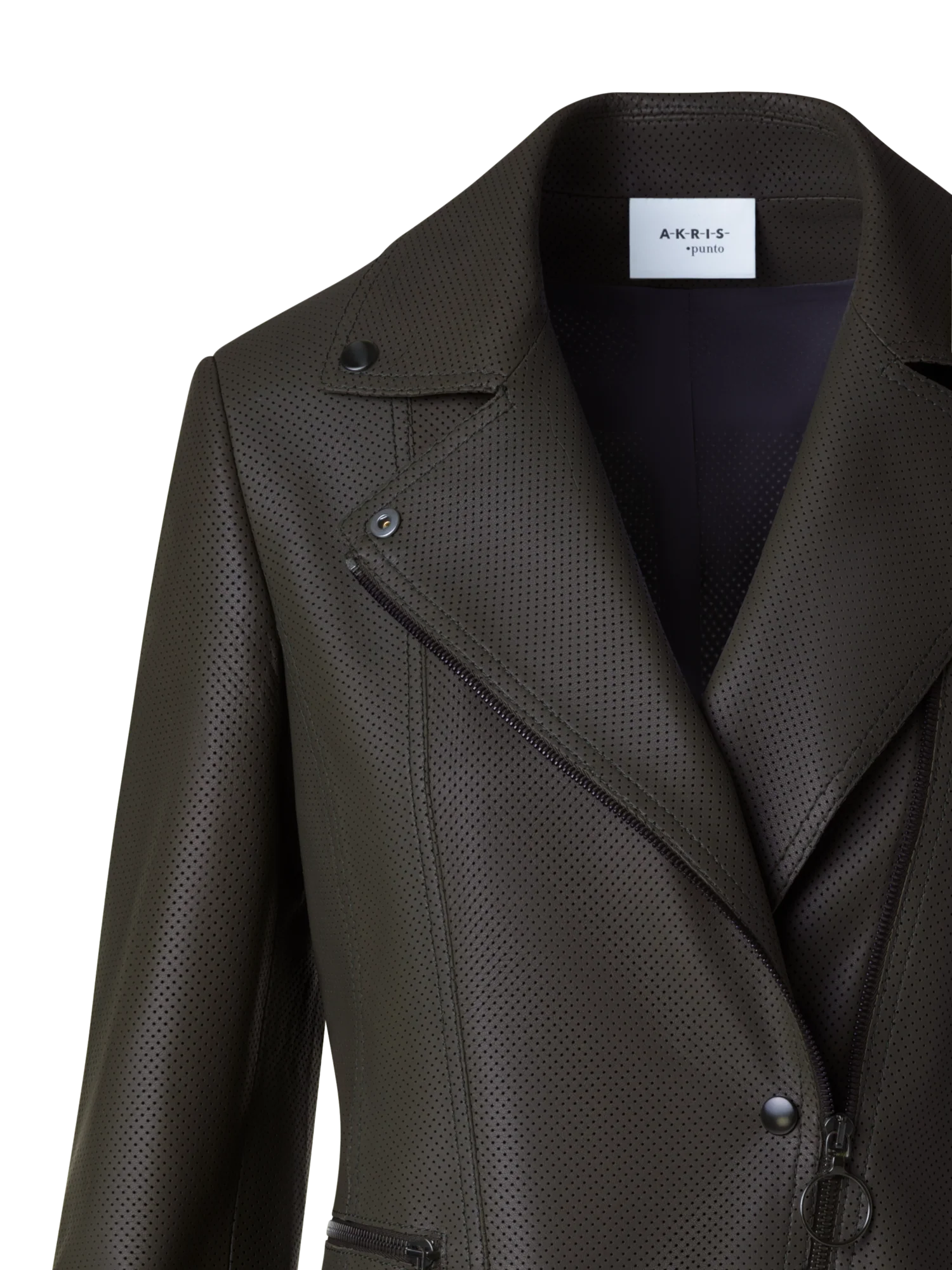 Short Fitted Leather Biker Jacket - Image 3