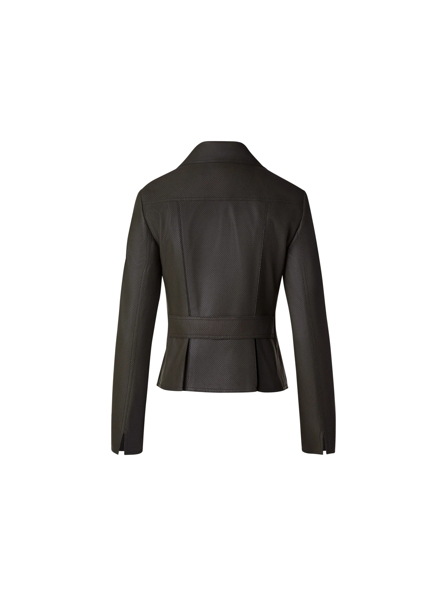 Short Fitted Leather Biker Jacket - Image 7