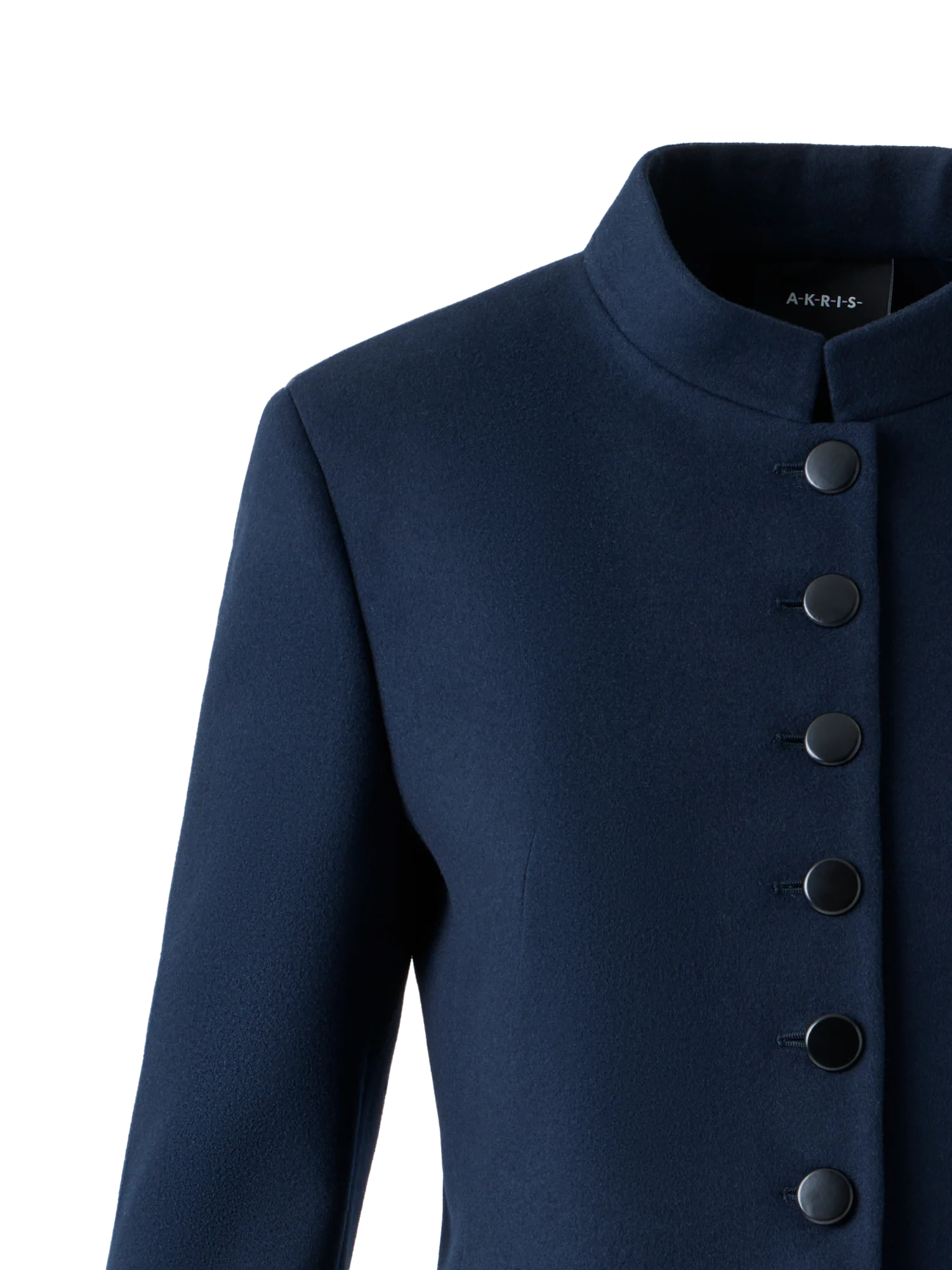 Short Fitted Wool Flannel Double-Face Jacket - Image 3