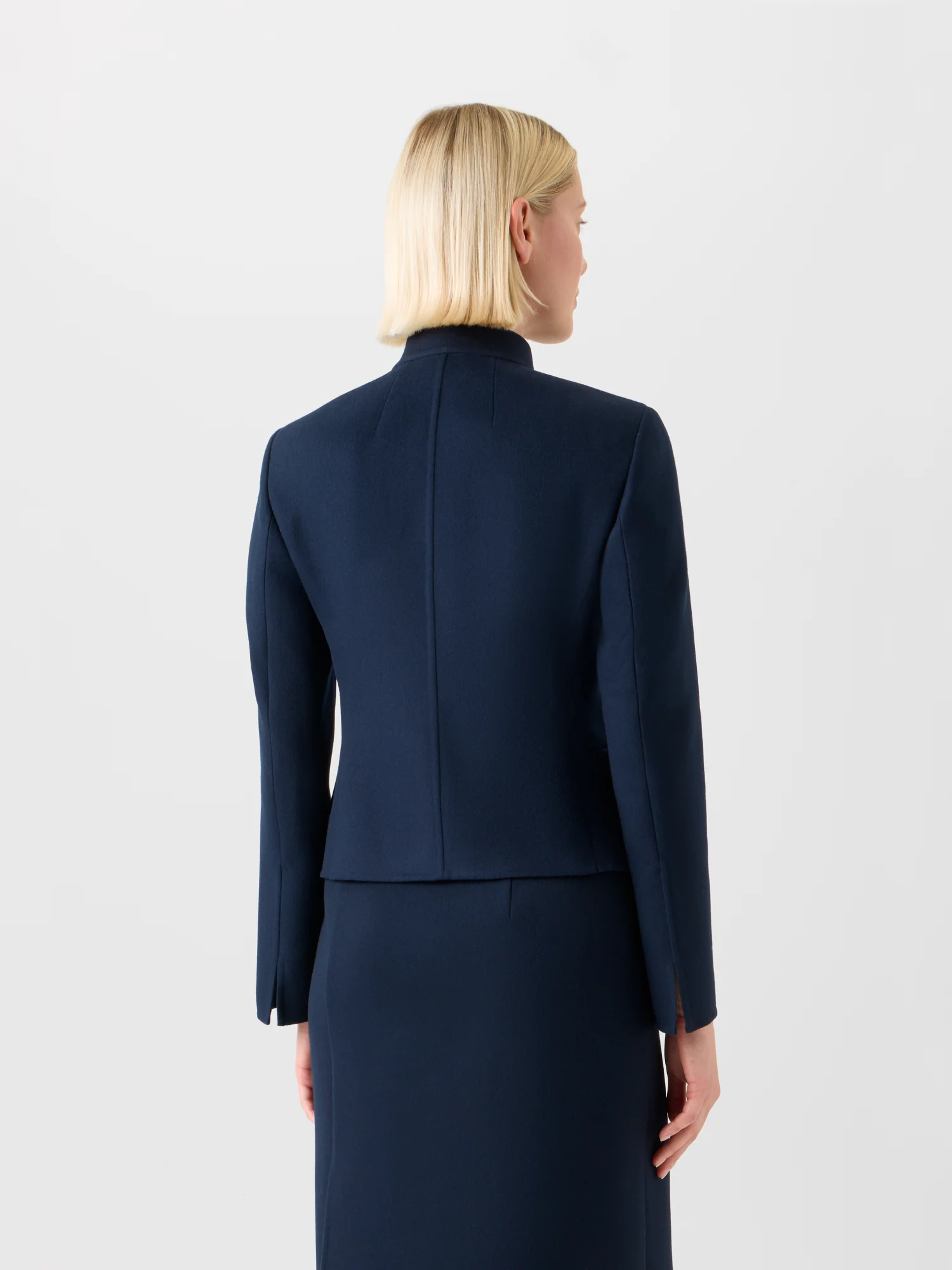 Short Fitted Wool Flannel Double-Face Jacket - Image 5
