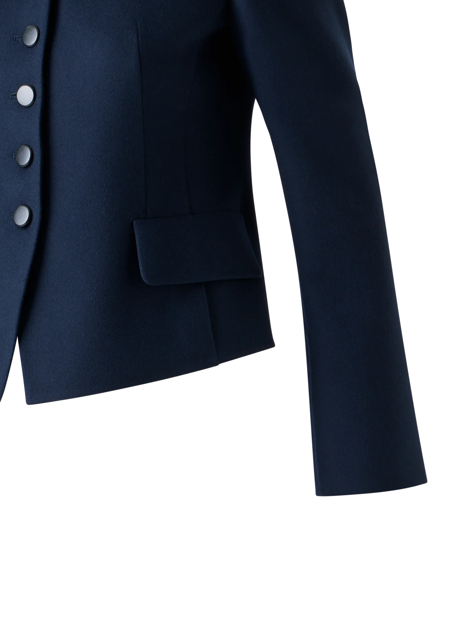 Short Fitted Wool Flannel Double-Face Jacket - Image 6