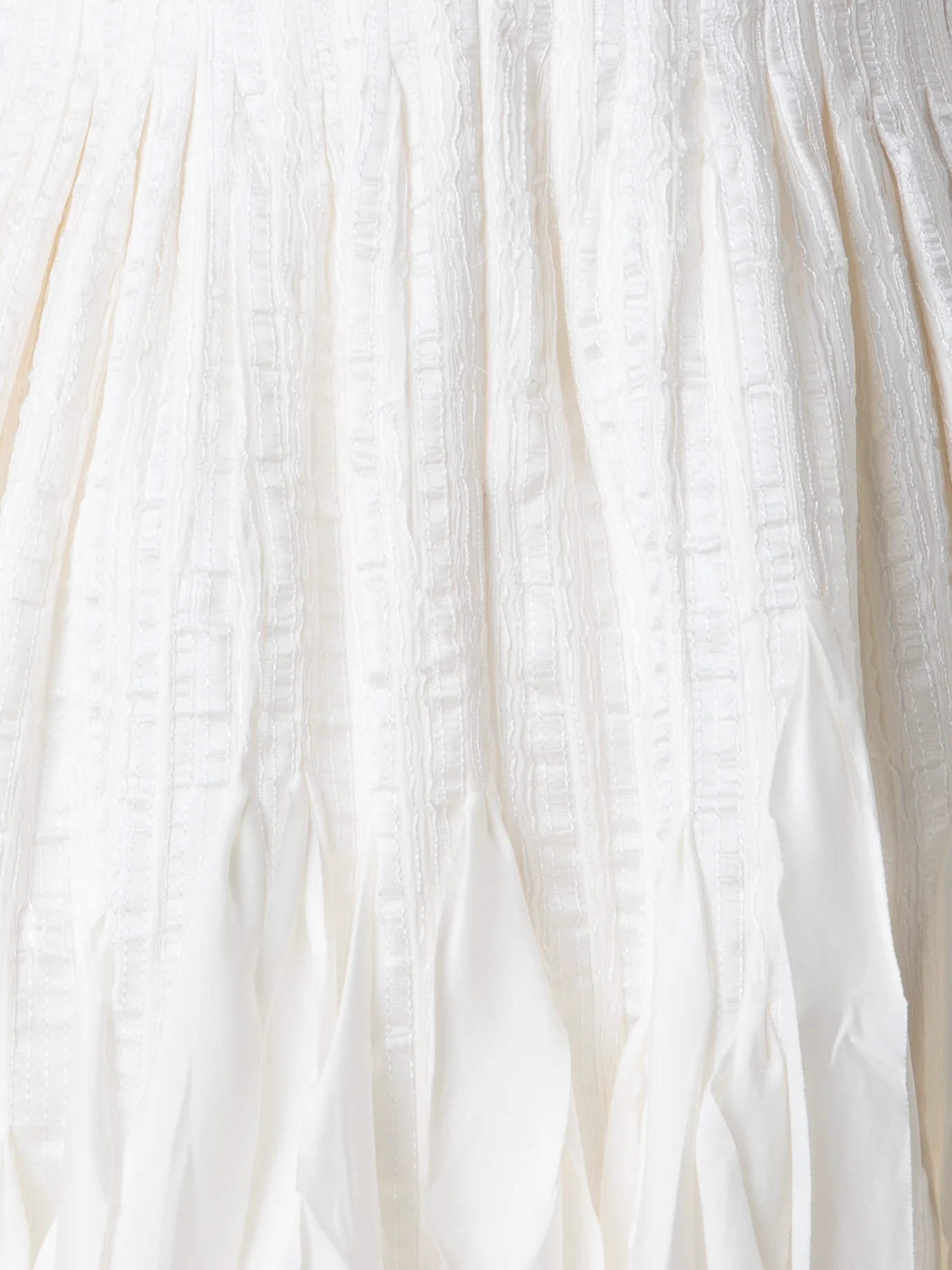 Short Flared Silk Dress with Ribbon Loops Skirt - Image 6