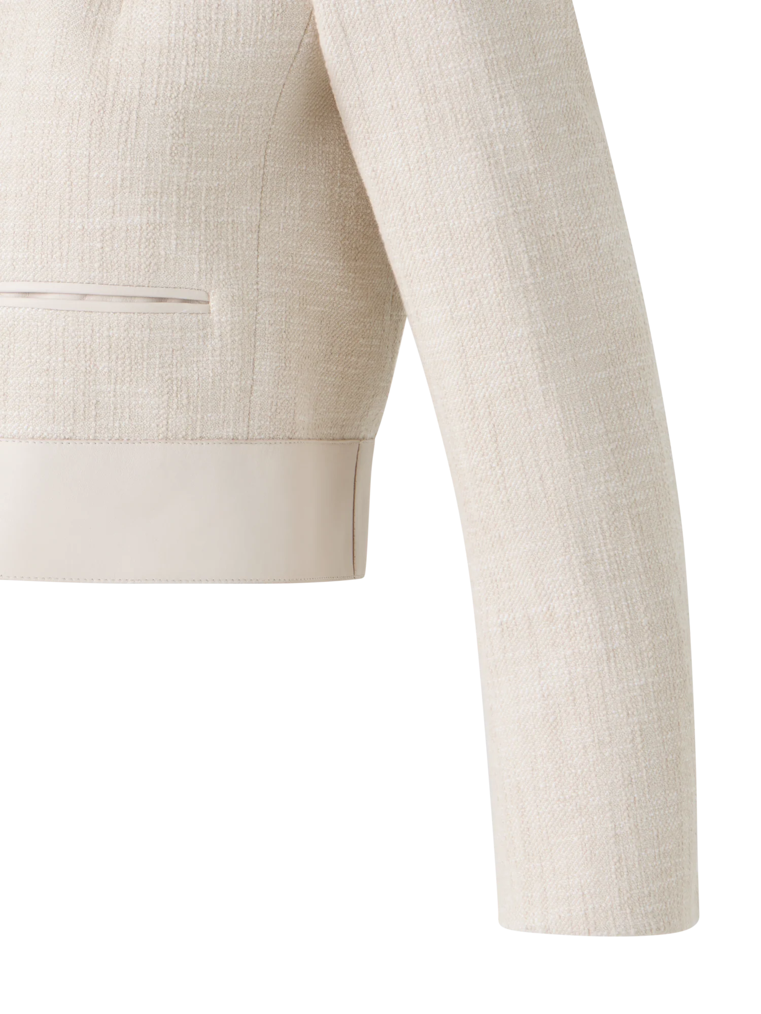 Short Jacket in Cotton Denim with Leather Trim - Image 3